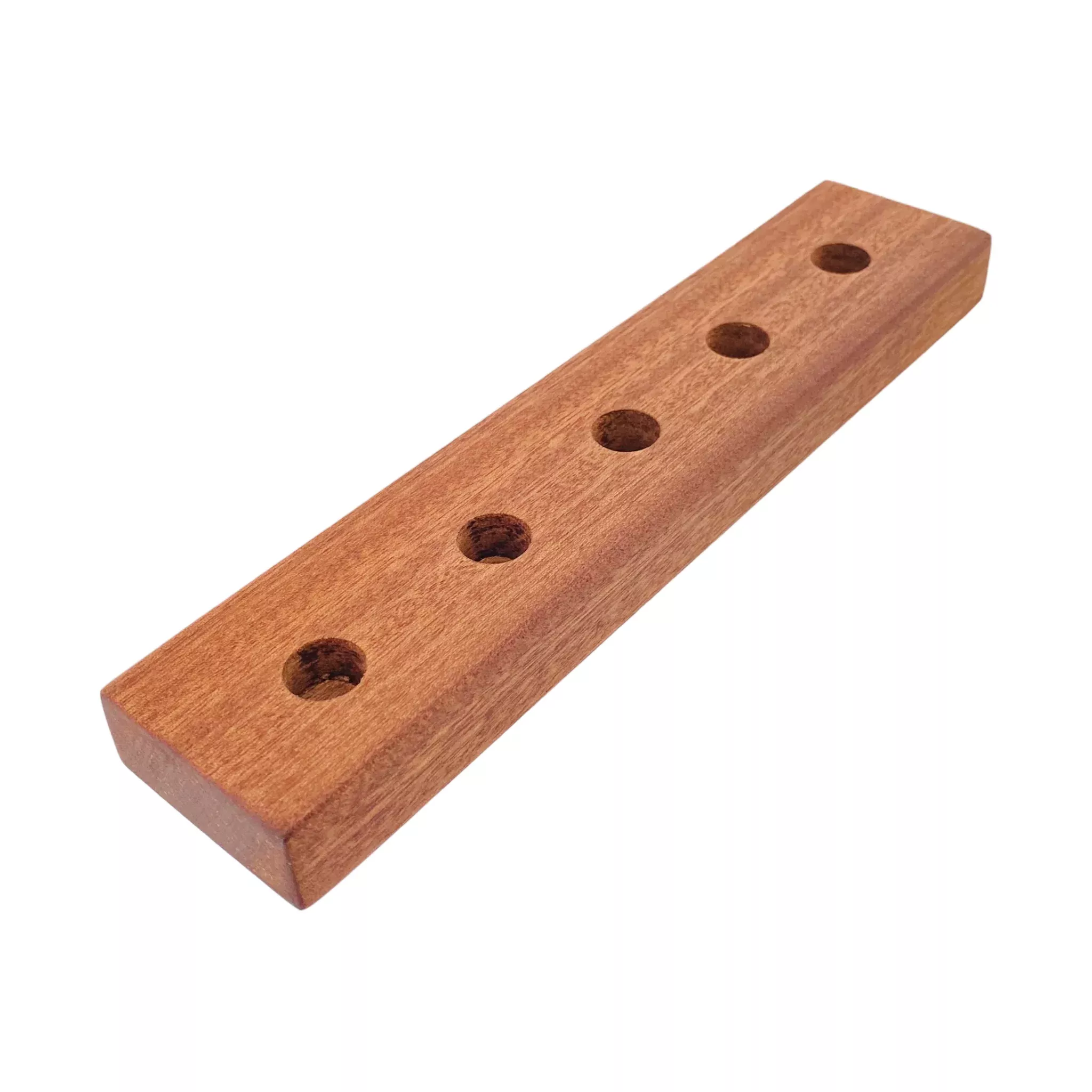 5 Hole Wood Display Stand Holder For 14mm Bong Bowl Pieces Or Quartz Bangers - Mahogany