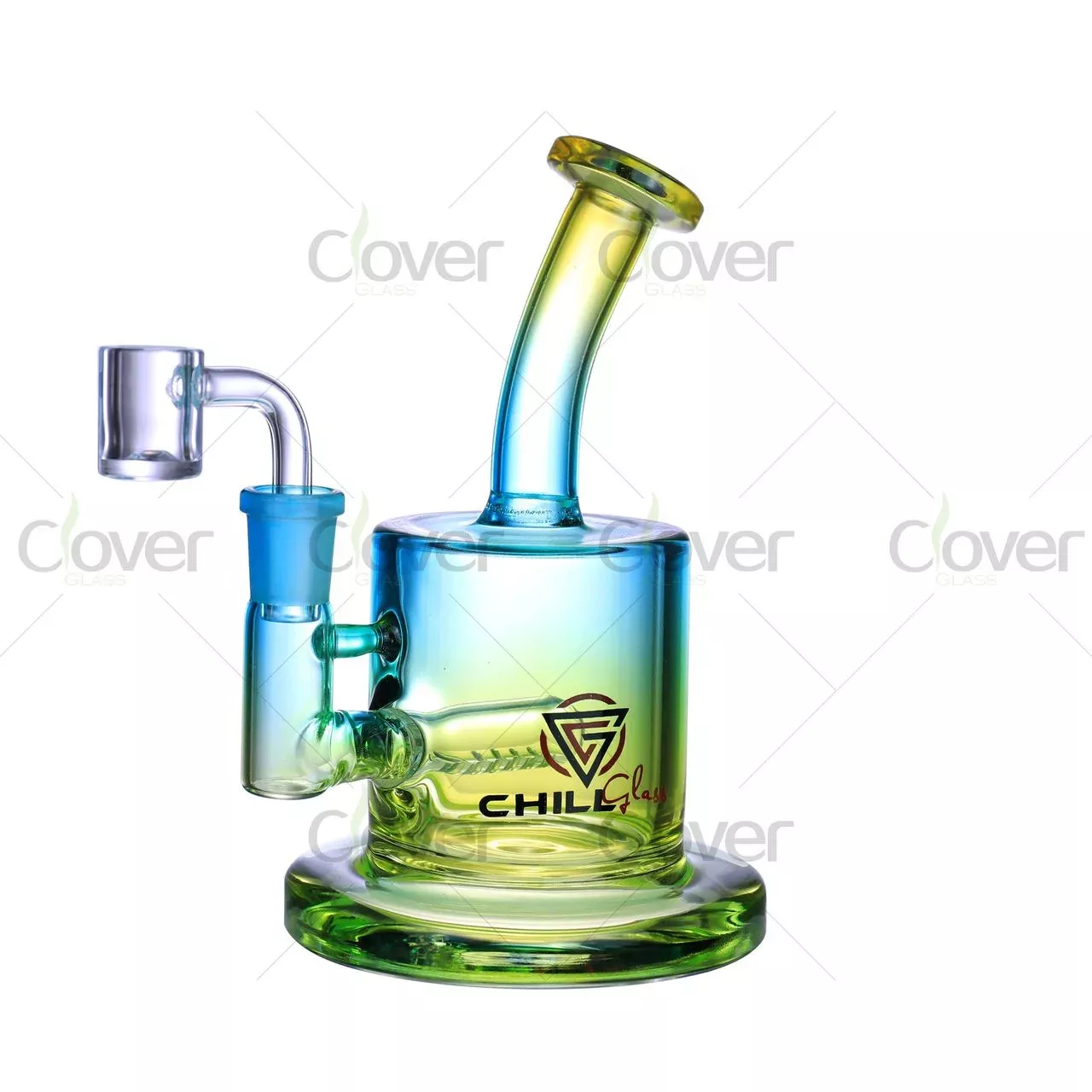 6.9″ Color Gradient Mini Dab Rig with 14mm Joint – 5mm Thick Glass Oil Rig