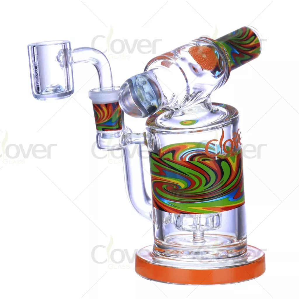 6.96-Inch Torch-Inspired Glass Dab Rig – 14mm Female Joint with Patterned Design