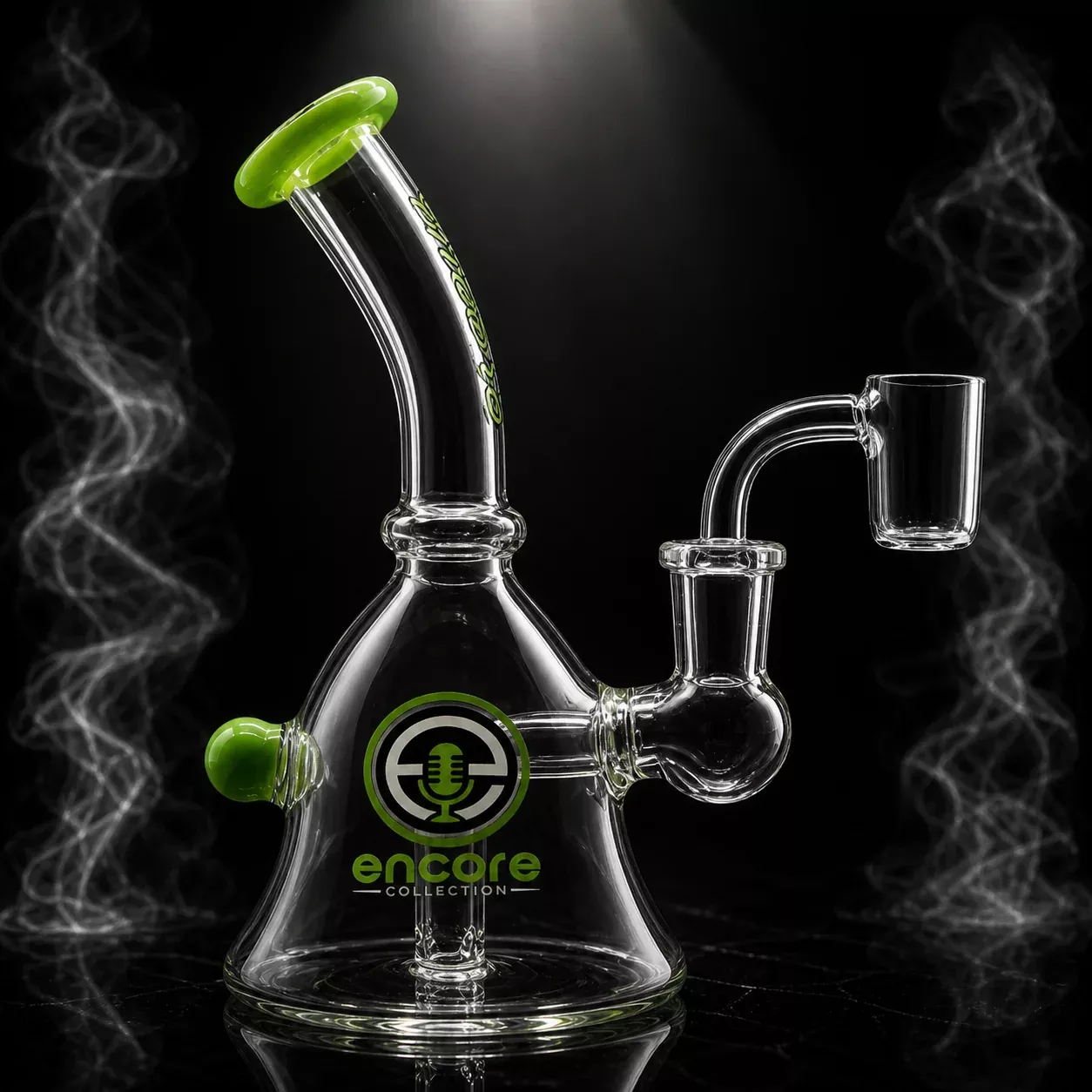 6" Encore Collection Mini Bell Dab Rig w/ Color Mouthpiece and Marble Accents