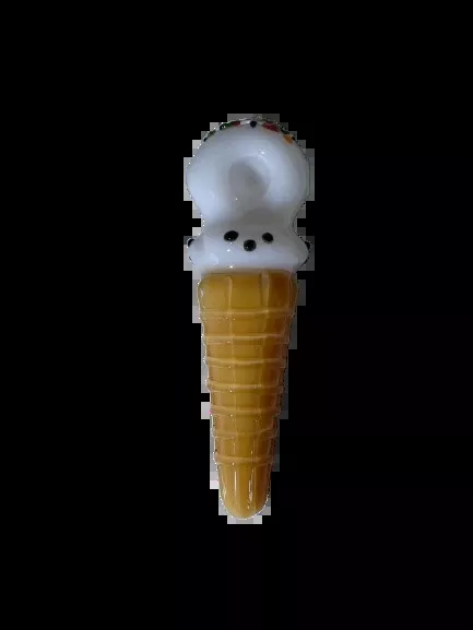 6" Glizzy Ceramic Ice Cream Cone Pipe