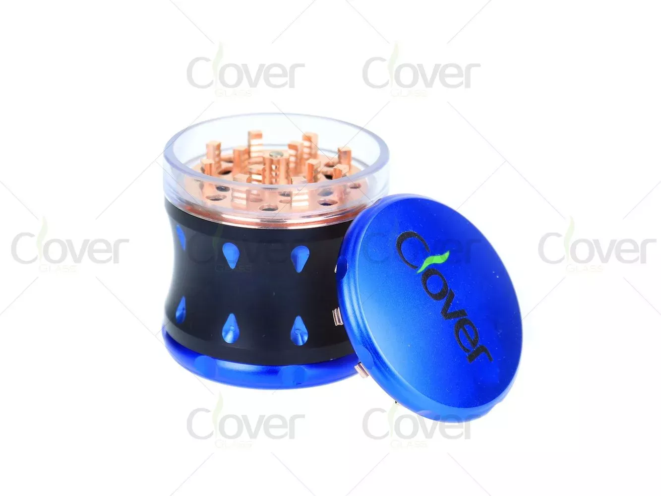 63mm 4-Layer Aluminum Herb Grinder with Clear Top and Sharp Teeth – 6pcs Display Pack