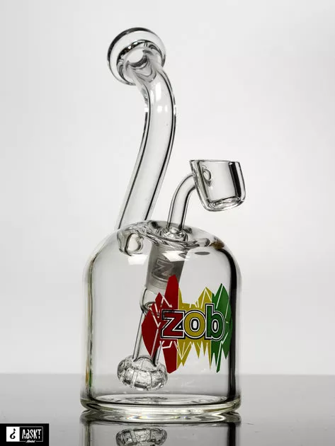 7" Zob bubbler with rasta print and recessed joint