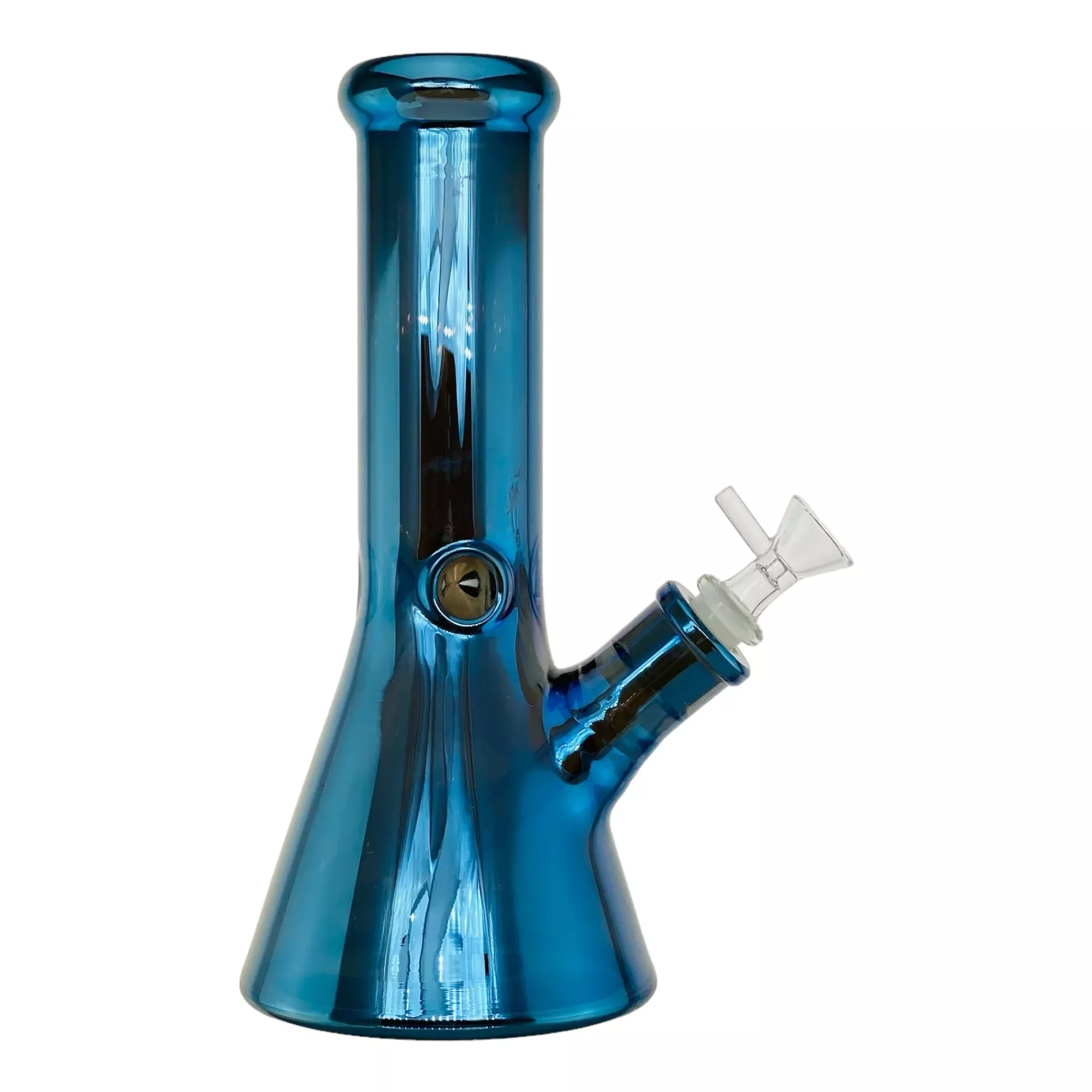 7mm Thick Blue Metallic Beaker Base Glass Bong 10 Inches