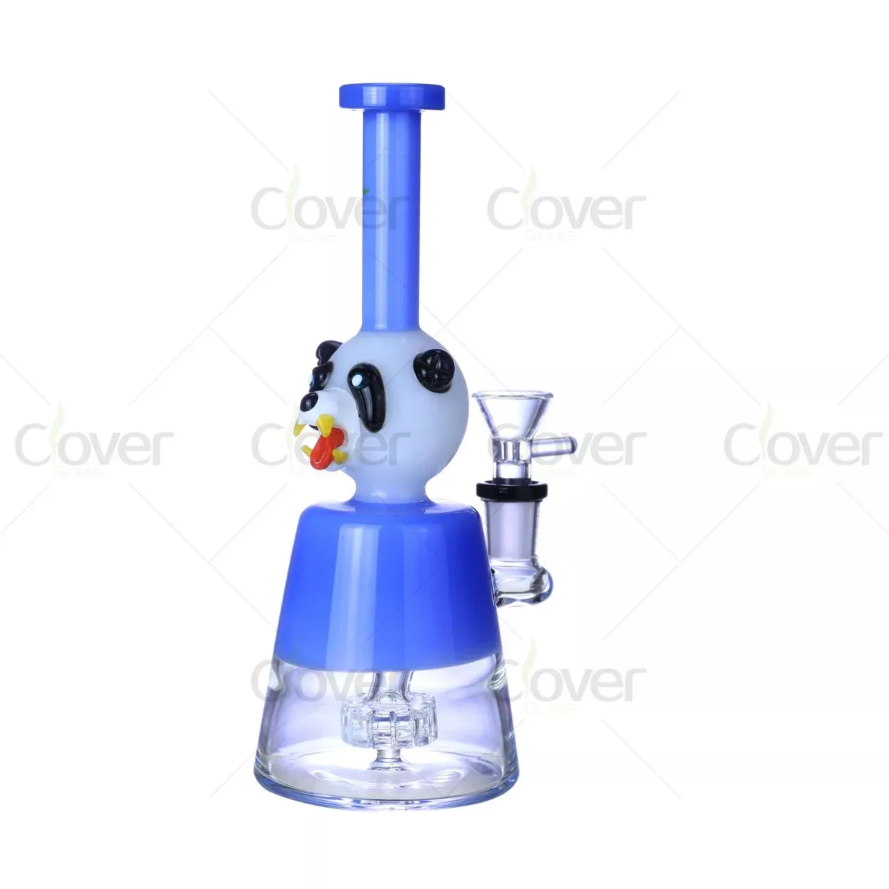 8.07″ 5mm Angry Panda Themed Glass Bong with Matrix Perc | Novelty Water Pipe