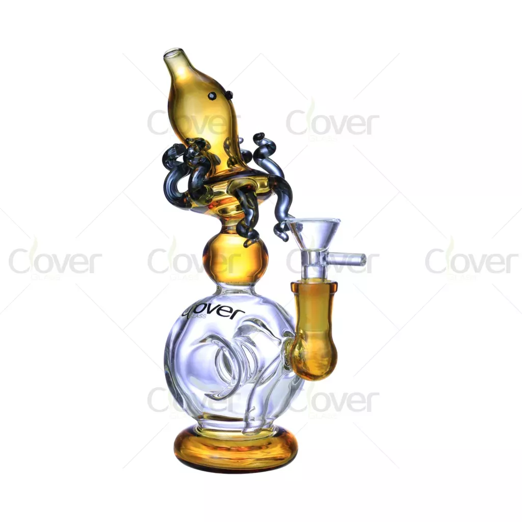 8.07″ Octopus Recycler Glass Bong | 5mm Thick Colored Water Pipe Wholesale