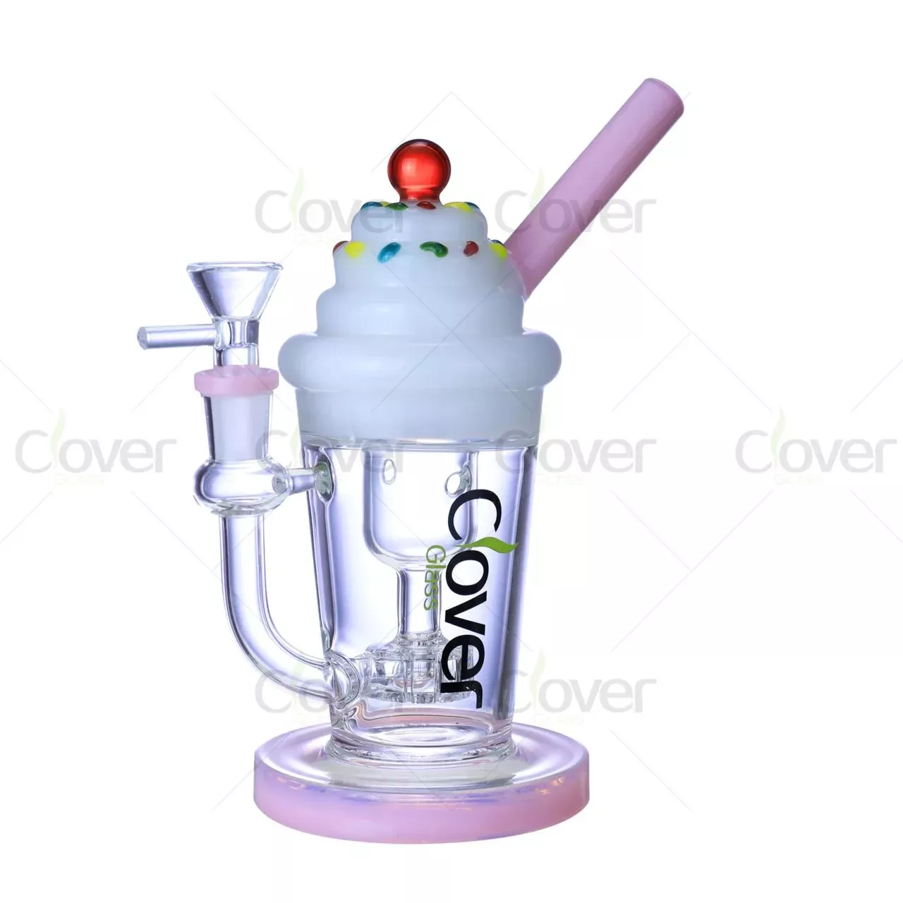 8.26″ 5mm Ice Cream Sundae Glass Dab Rig with Sprinkles | Wholesale Water Pipe