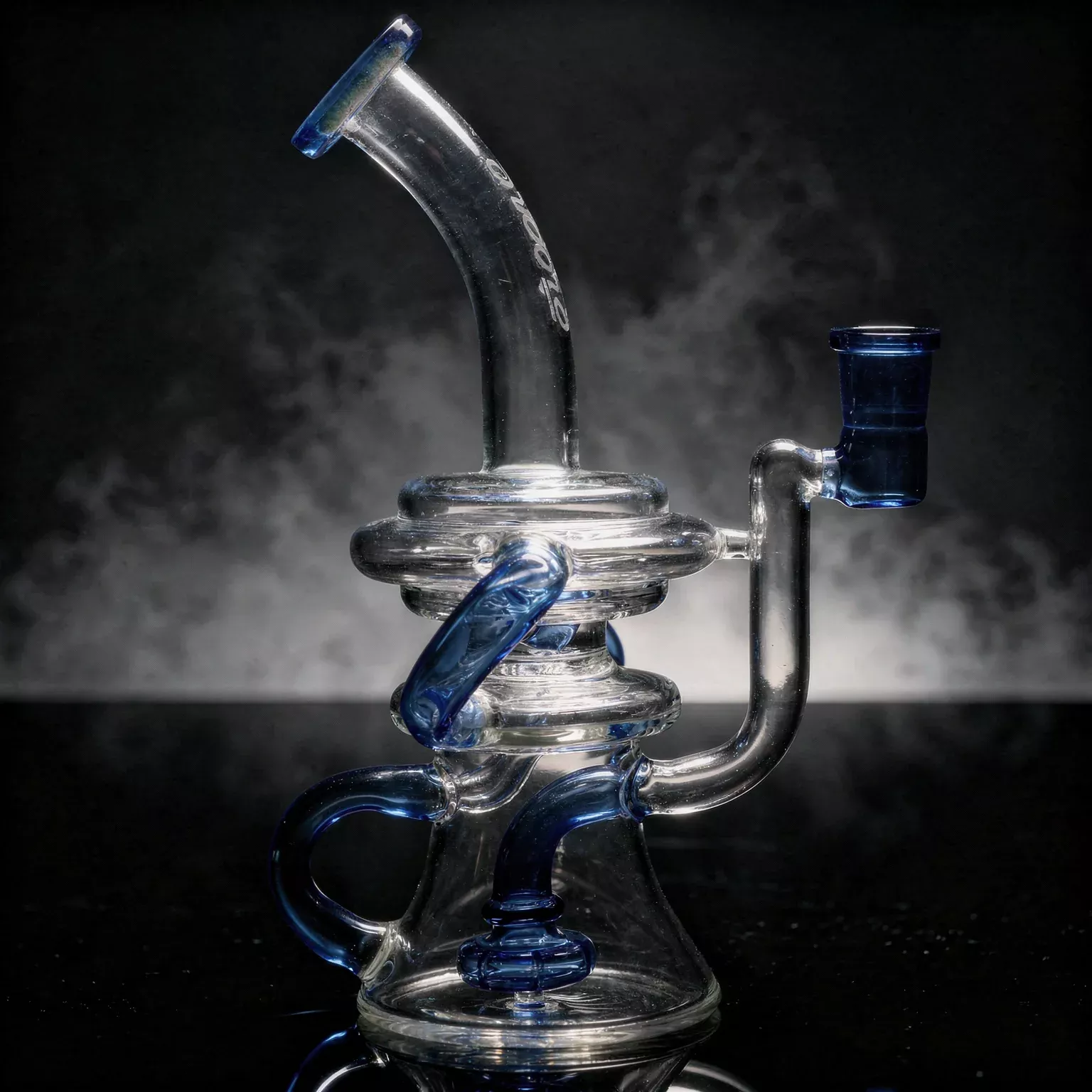 8.5" Encore Collection Double Uptake Klien Recycler Dab Rig W/ Showerhead Perc and Color Accents