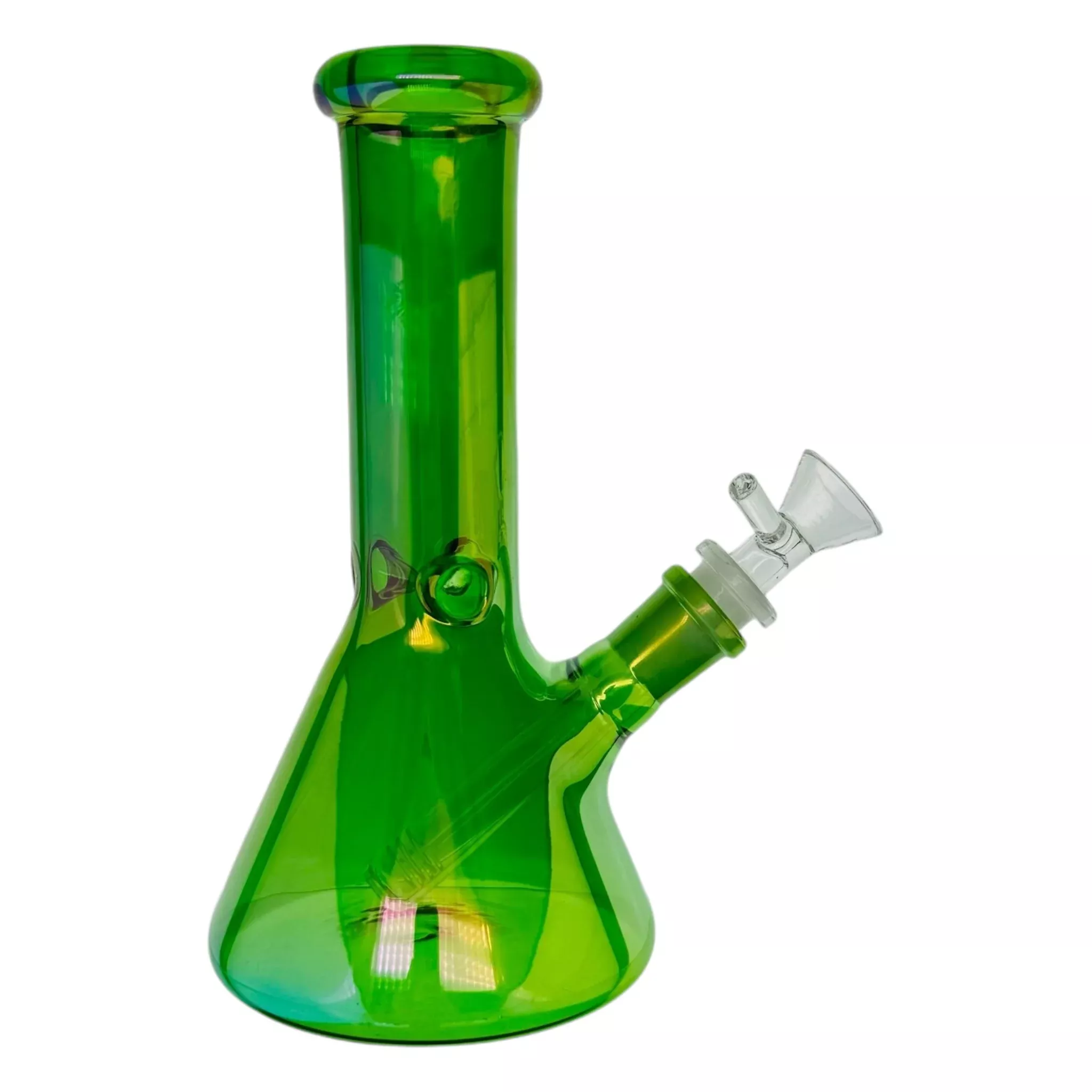 8 Inch Green Metallic Beaker Bong
