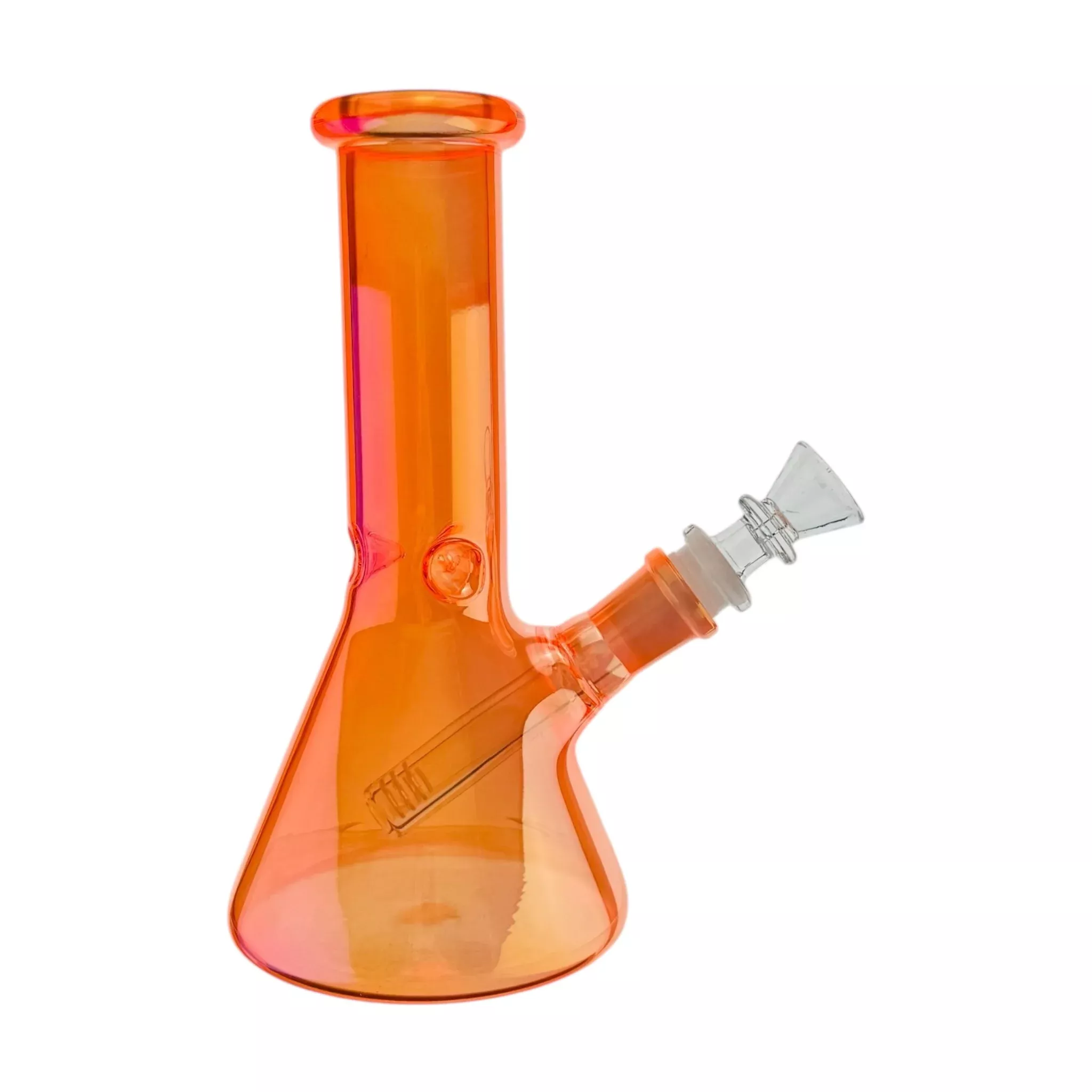 8 Inch Neon Orange Metallic Beaker Bong
