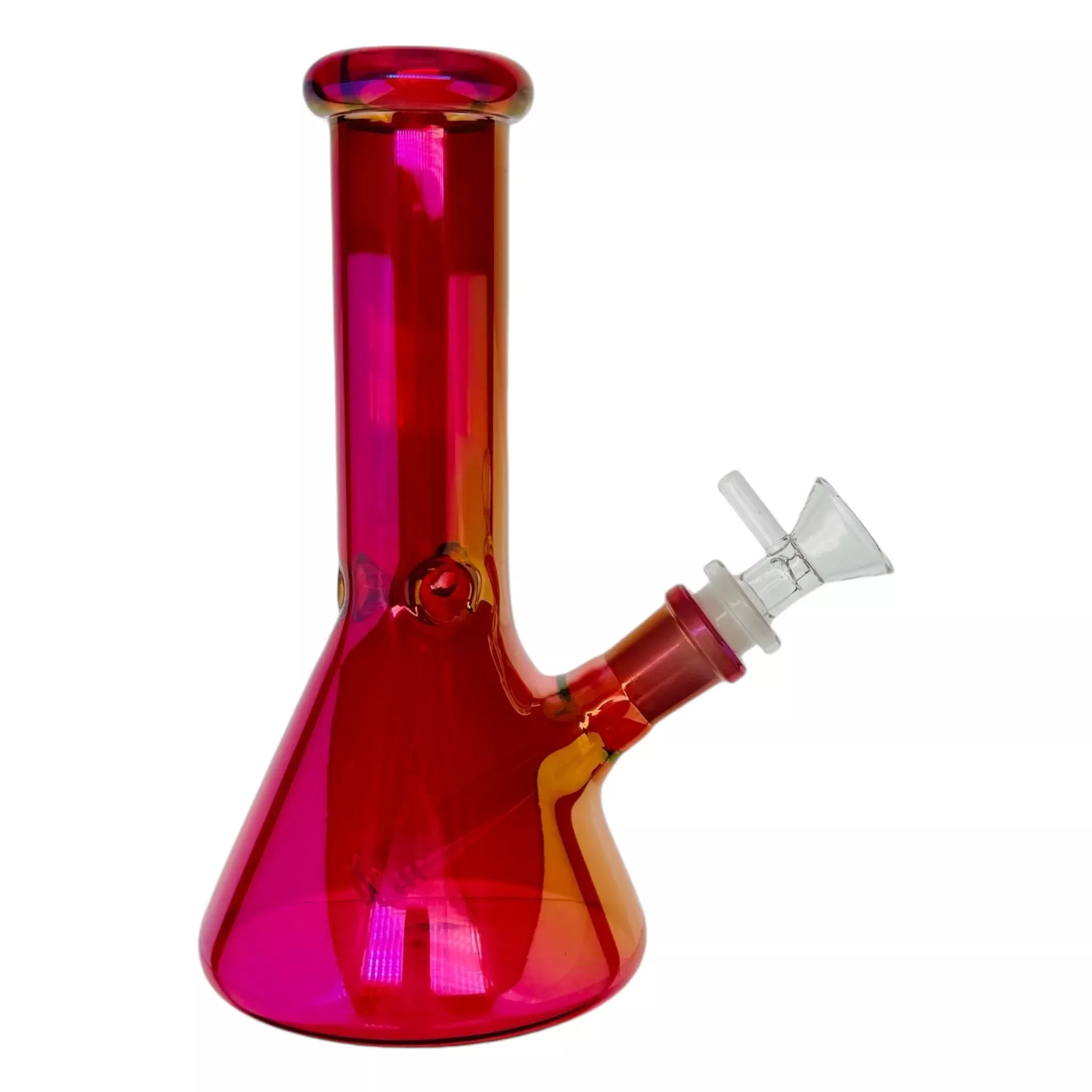 8 Inch Red Metallic Beaker Bong
