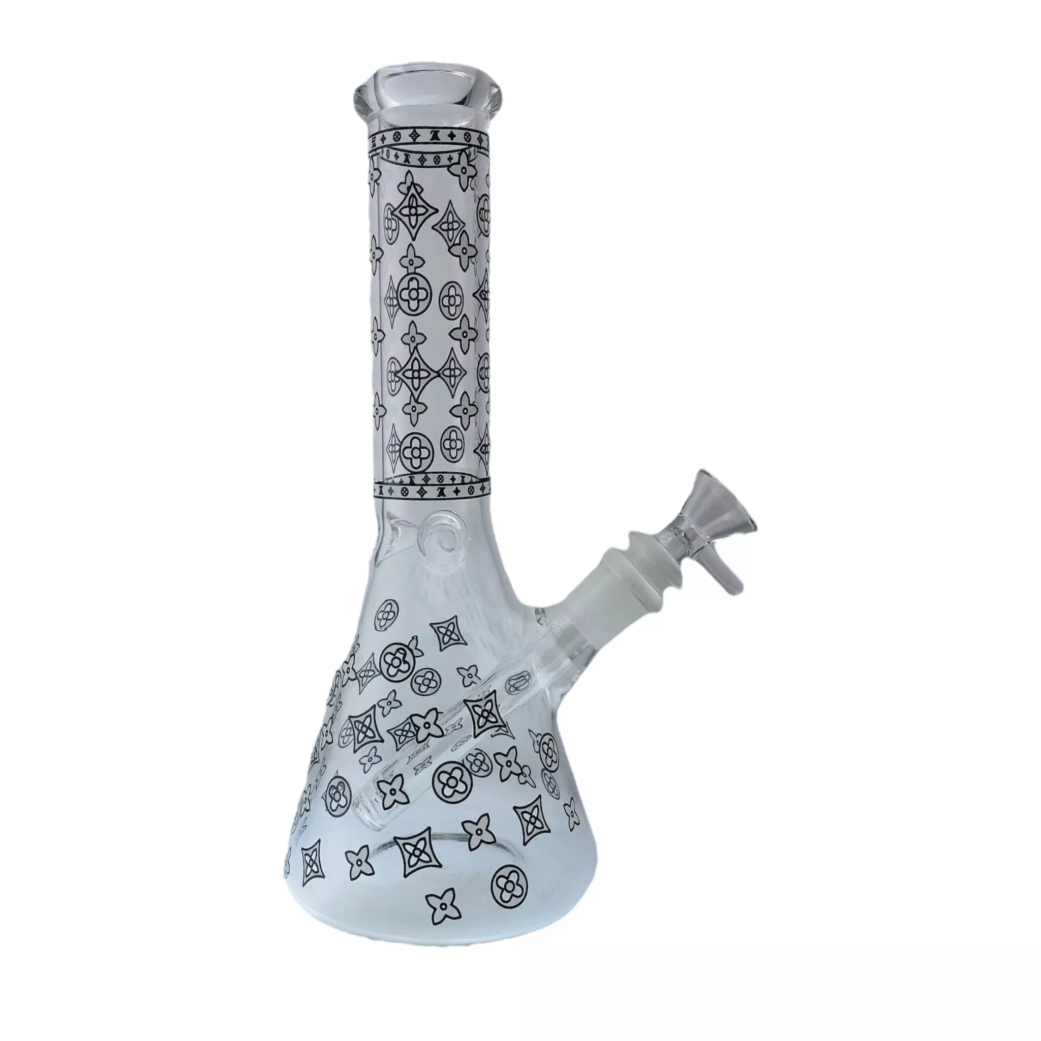 8 Inch Small Beaker Bong Water Pipe With Decorative Symbols