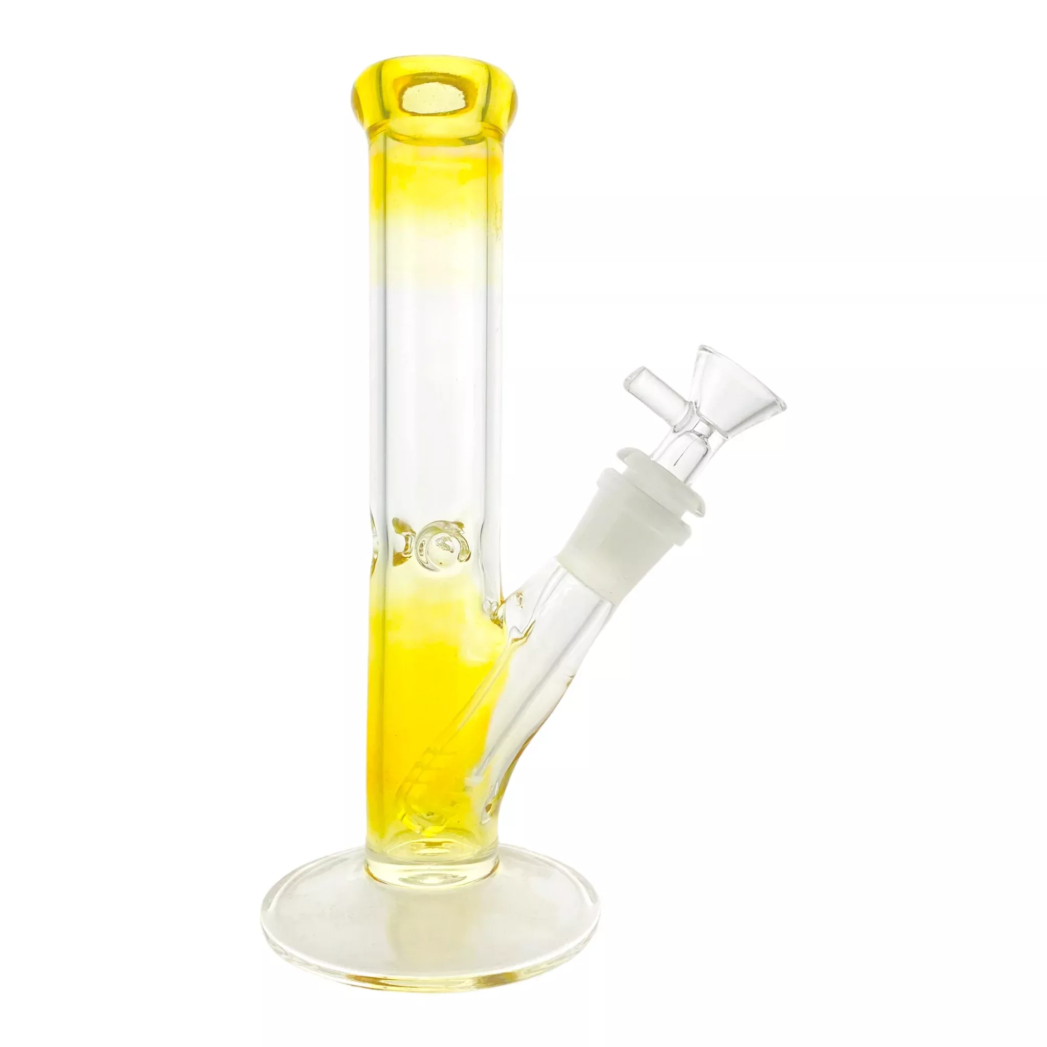 8 Inch Straight Glass Bong With Silver Fume
