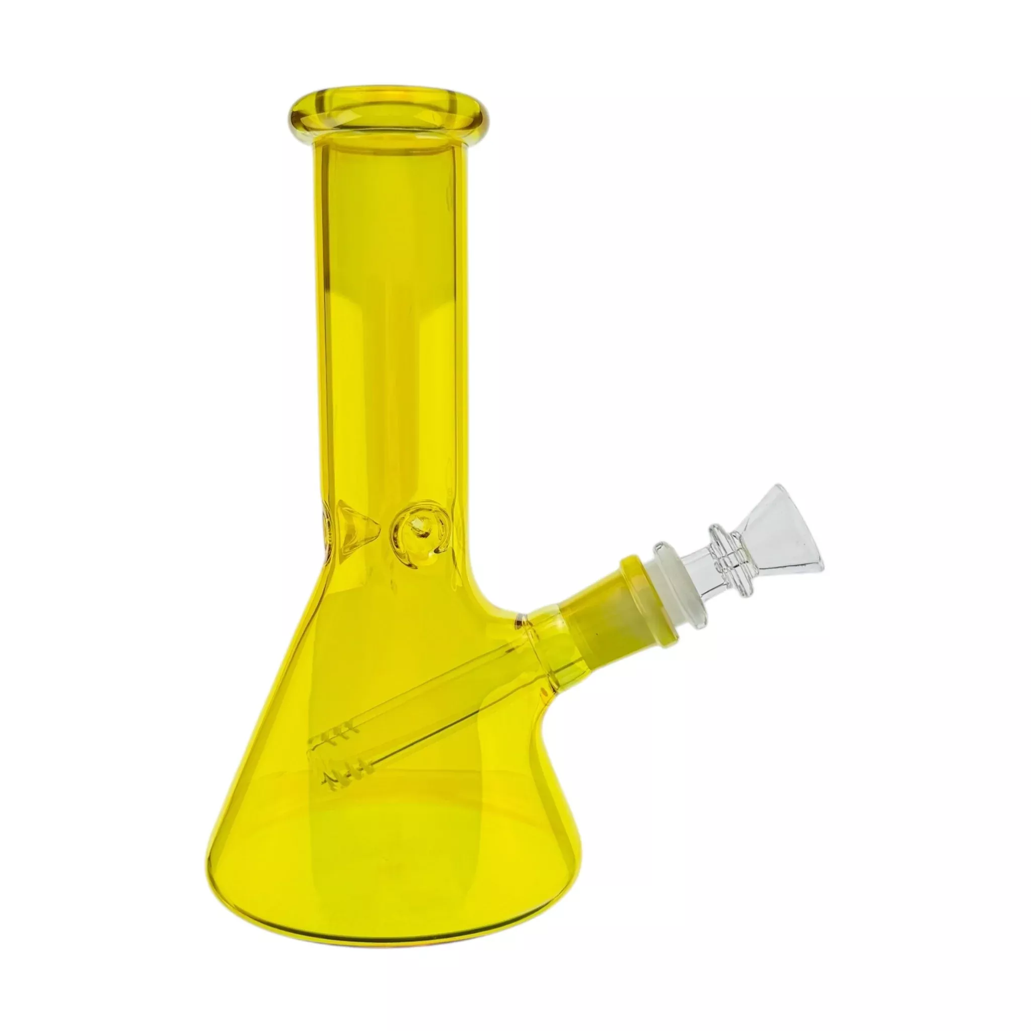 8 Inch Yellow Metallic Beaker Bong