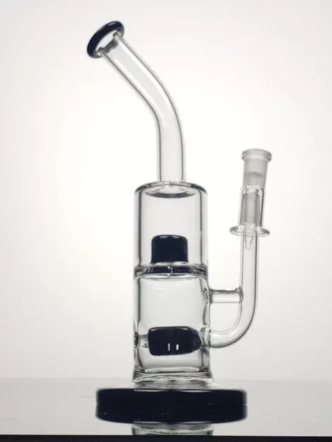 8'' Inline black perc dual chamber rig