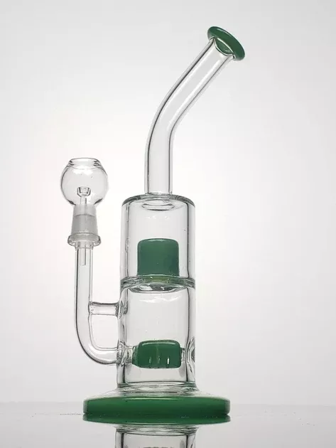 8'' Jade inline perc dual chamber rig