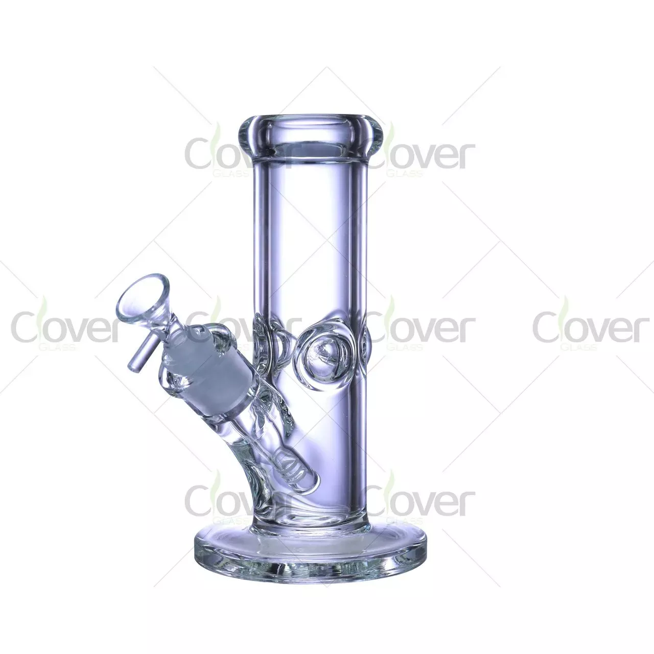 8″ Thick Straight pipe for weed | 7mm Heavy Glass | 14mm Female | Clover Glass