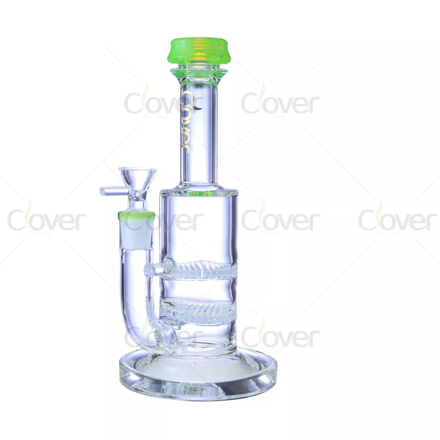 9.05″ 5mm Clear Double Honeycomb Perc Glass Water Pipe | Wholesale Bong