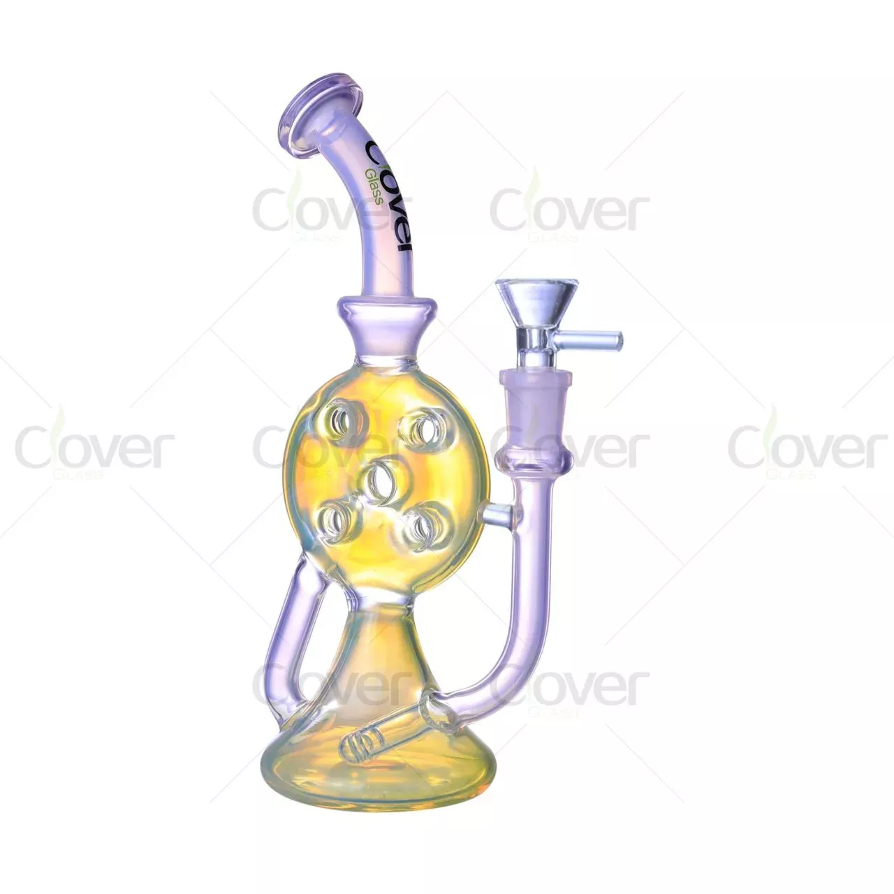 9.05″ 5mm Color-Shifting Recycler Dab Rig with Percolated Chamber | Wholesale Water Pipe