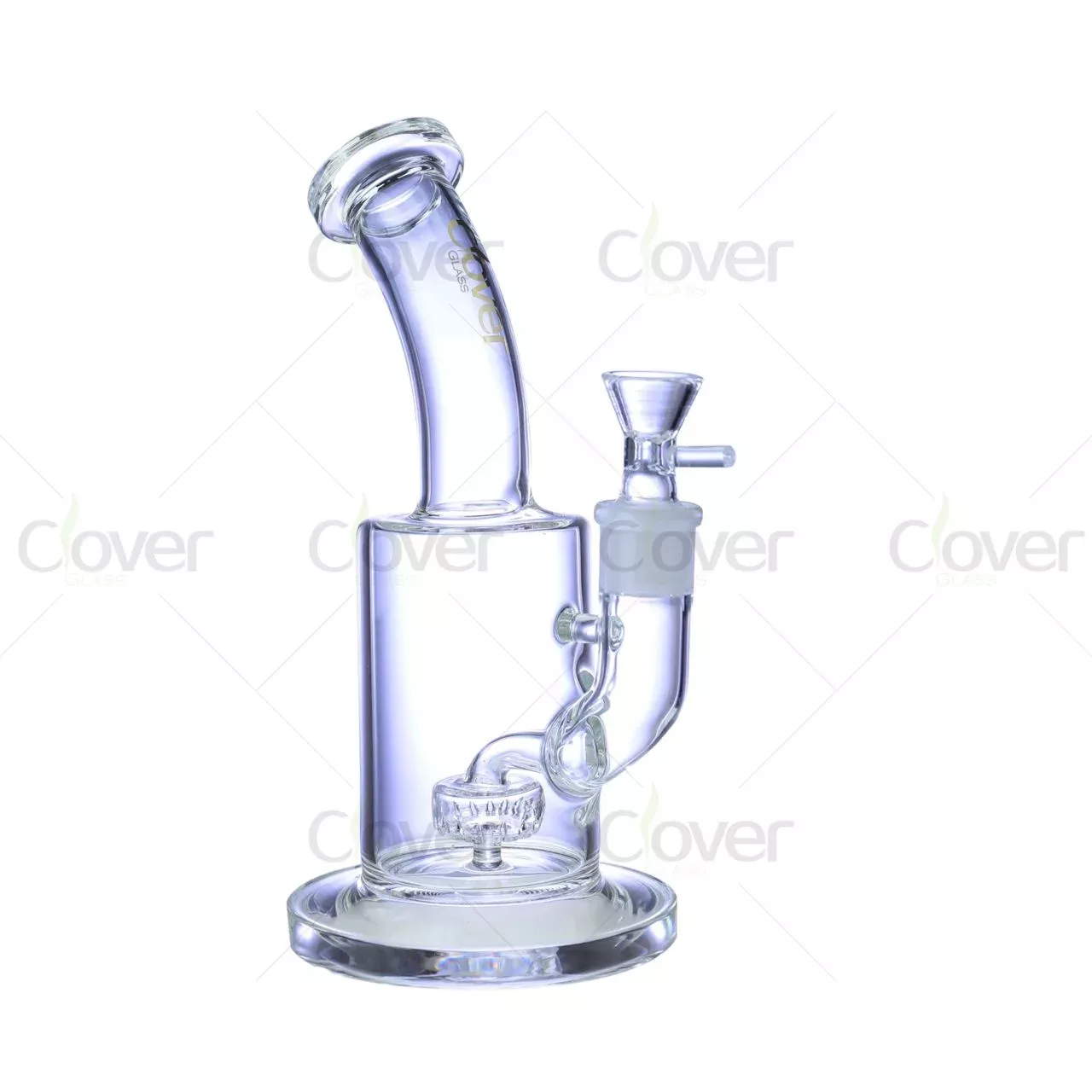 9.05″ Scientific Glass Bong with Showerhead Perc | 5mm Thick Bent Neck Percolator Bong Wholesale