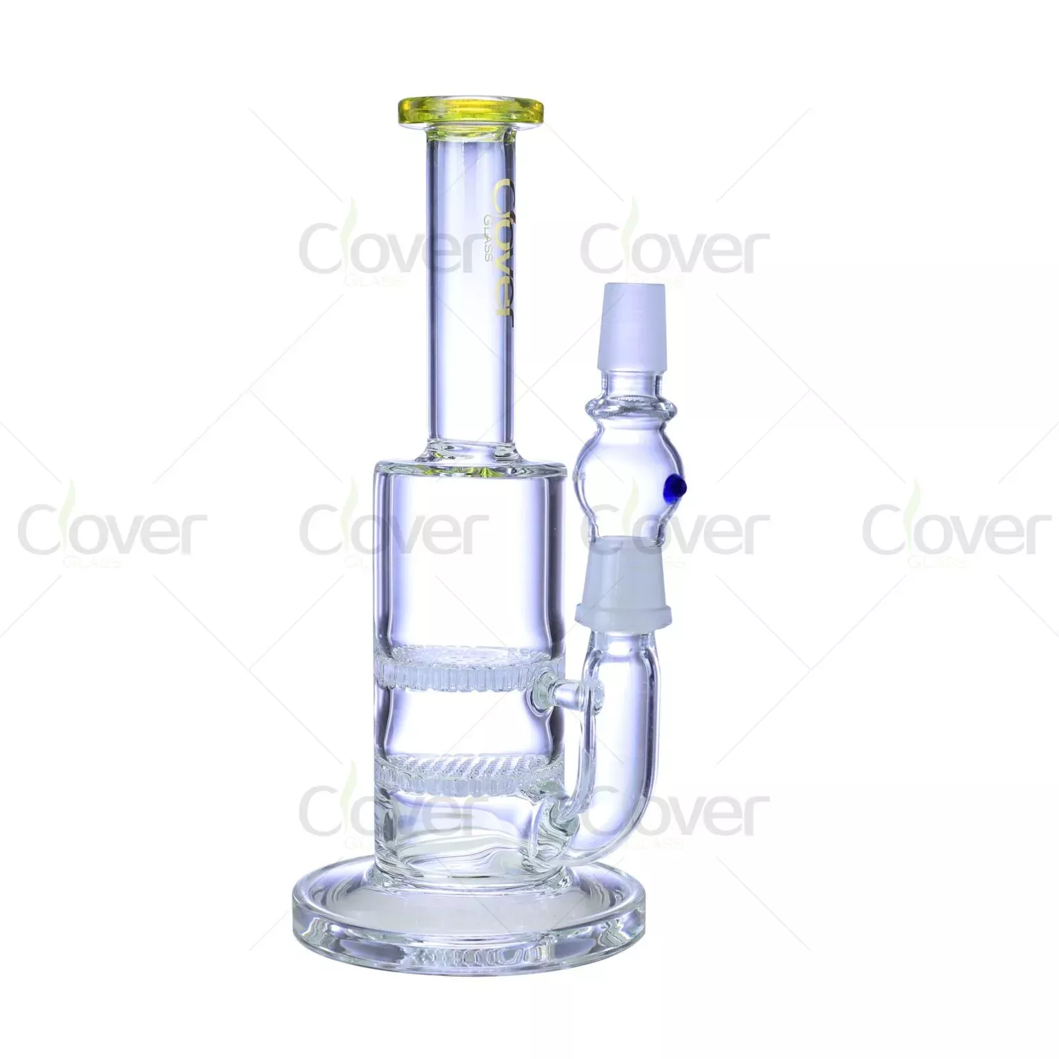 9.45″ 5mm Clear Double Honeycomb Perc Dab Rig | Wholesale Glass Water Pipe