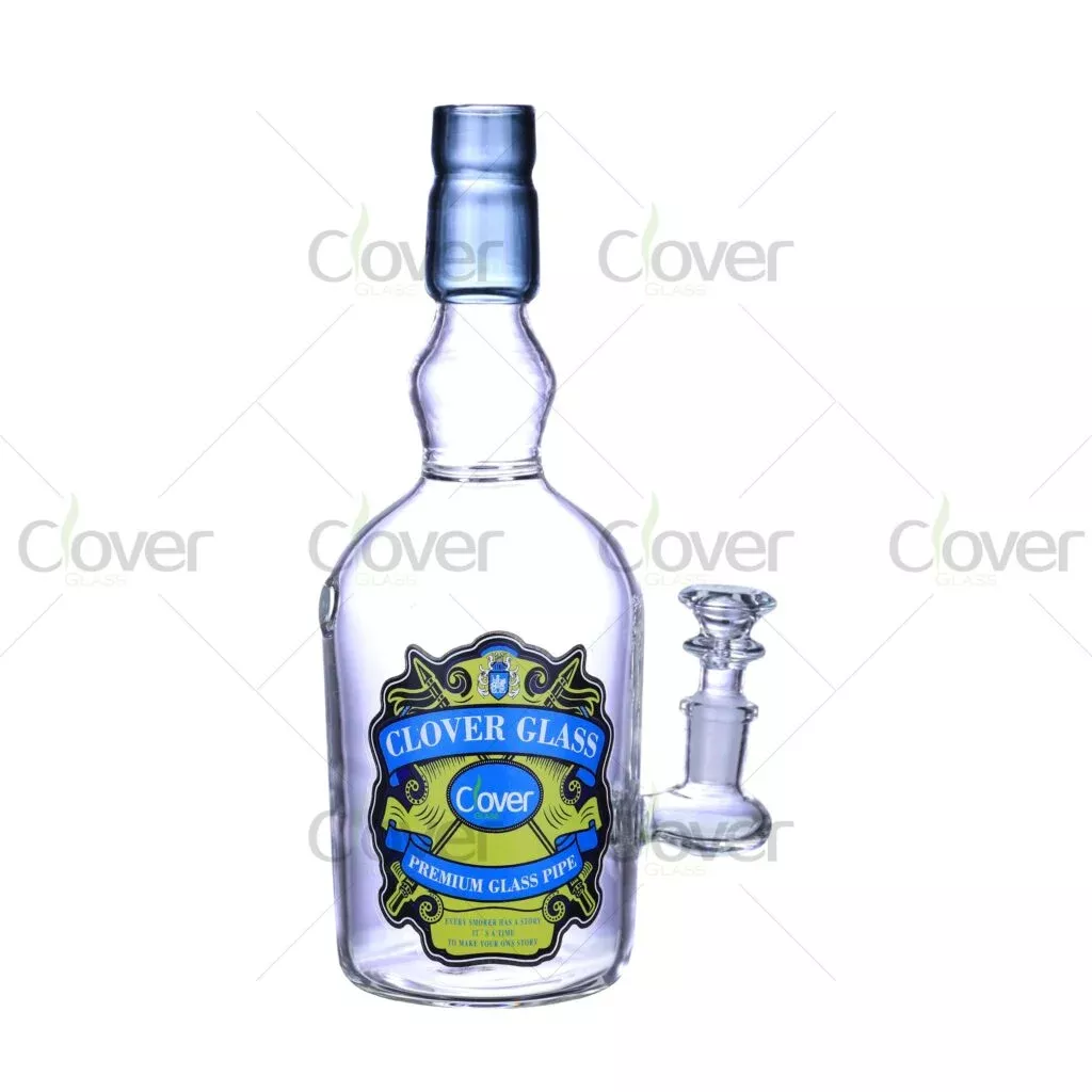 9.45″ Whiskey Bottle Style Glass Bong with 14mm Joint – WPD-352 by Clover Glass