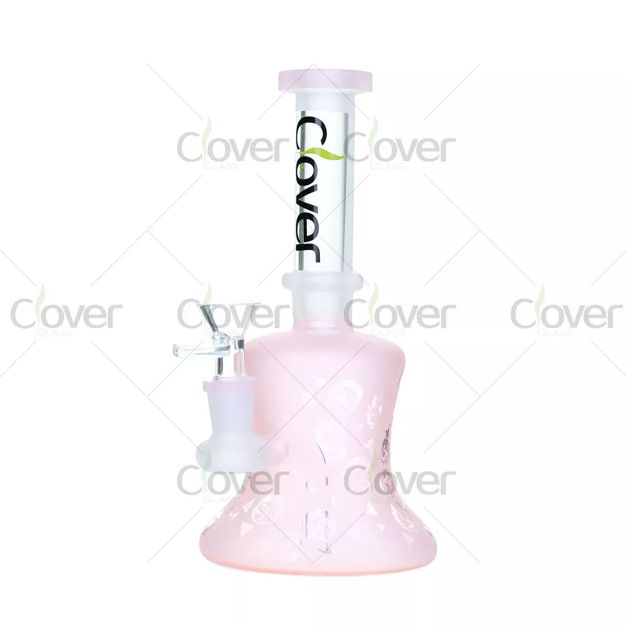 9.8″ Frosted Cartoon Beaker Glass Water Pipe – Cute Pastel Design with 5mm Thick Glass