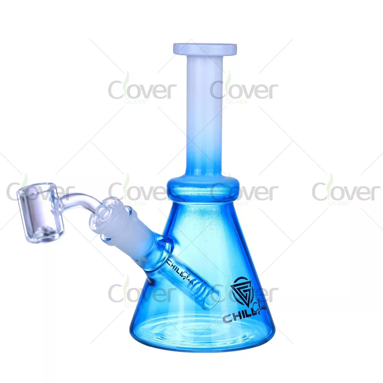9″ Frosted Color Beaker Bong with 14mm Joint – Thick Mini Glass Water Pipe for Dabs