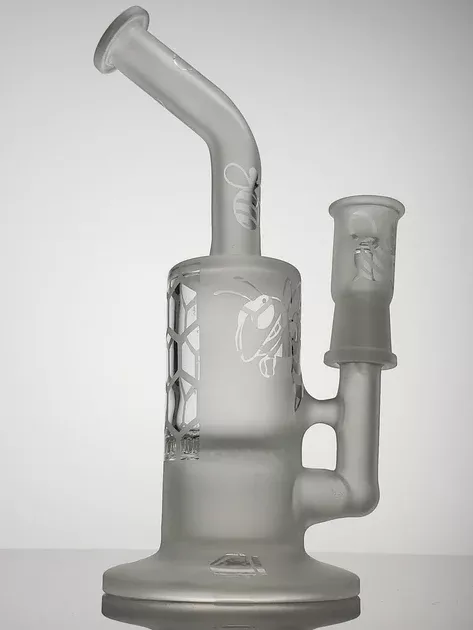 9" Frosted Glass Honeybee Can Rig
