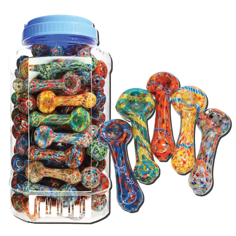95 PCS – JAR #67 Assorted Multicolor Glass Hand Pipes – Wholesale