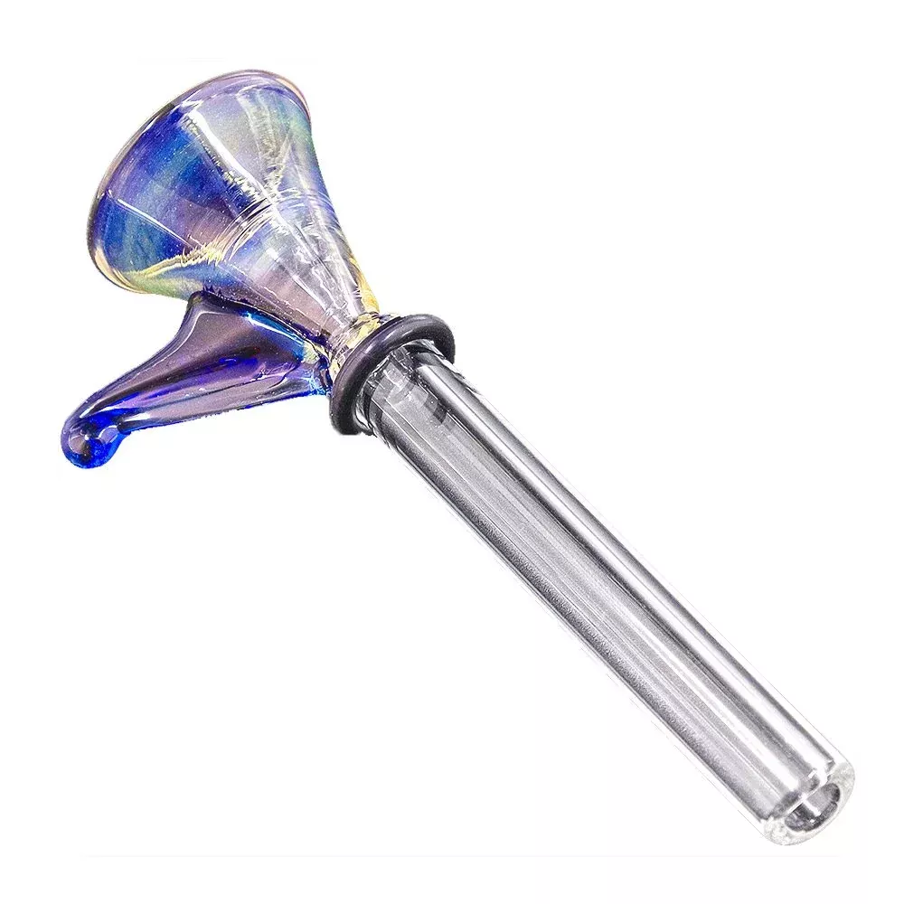 9mm Glass Funnel Slide Bowl with Handle for Pull Stem Bongs