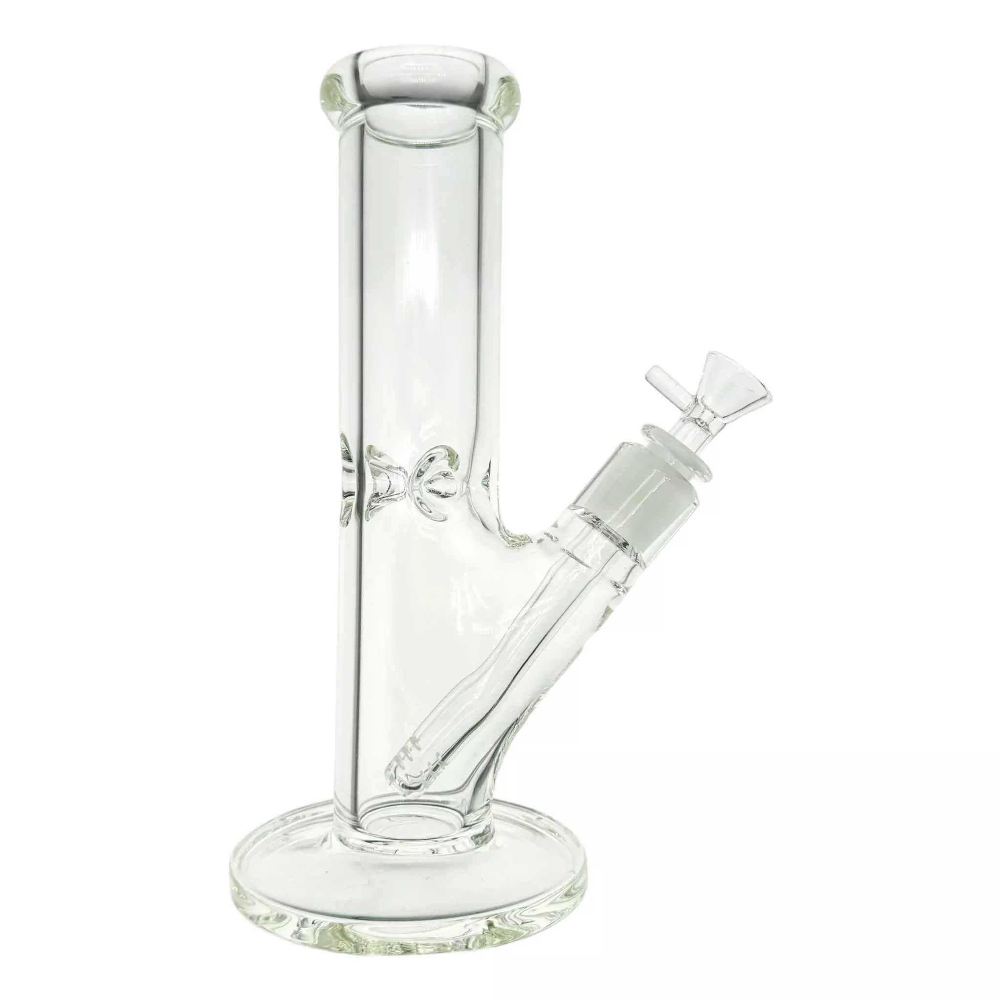 9mm Thick 10 Inch Clear Straight Tube Glass Bong With Wide Neck