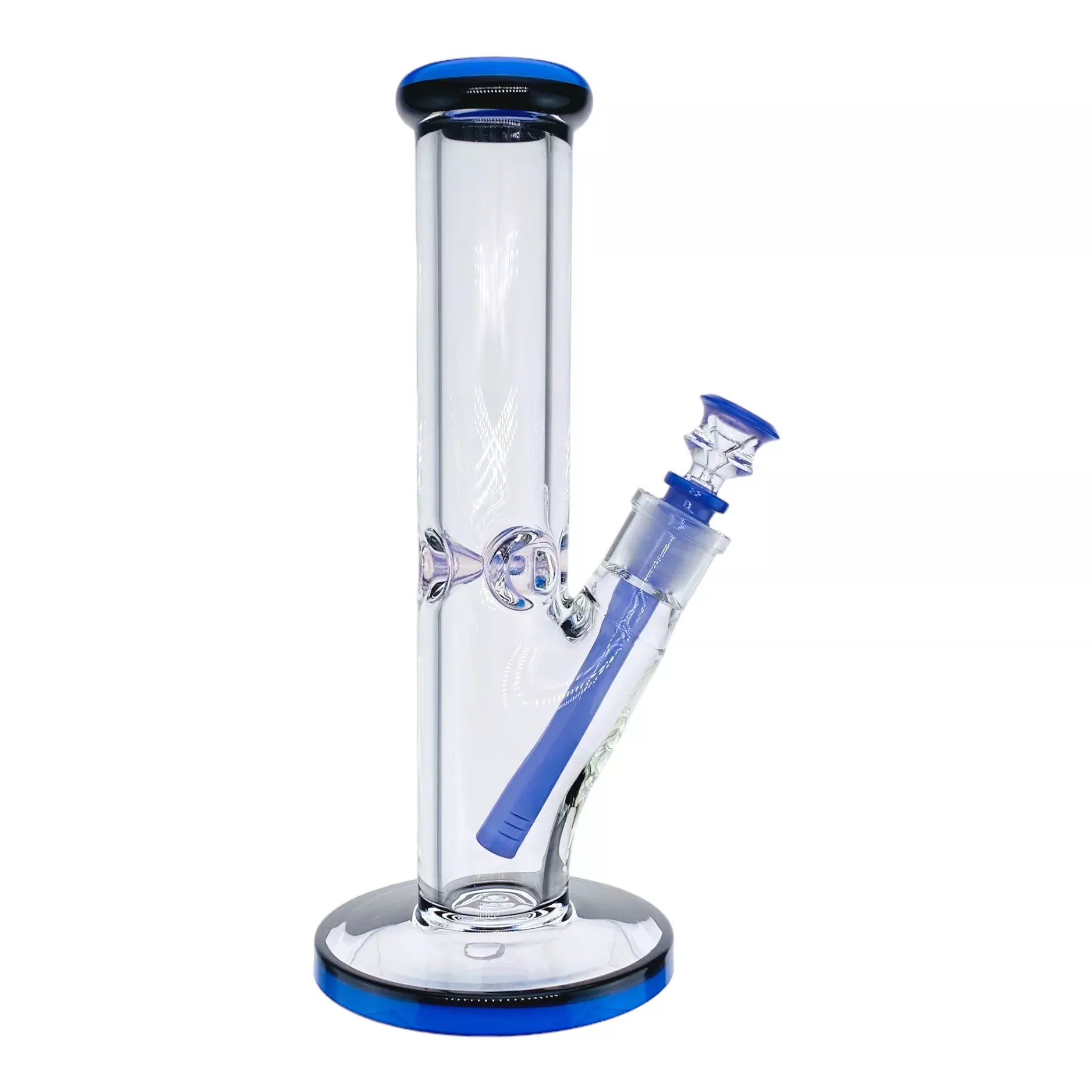 9mm Thick Purple And Black Two Tone Straight Tube Bong 12 Inch