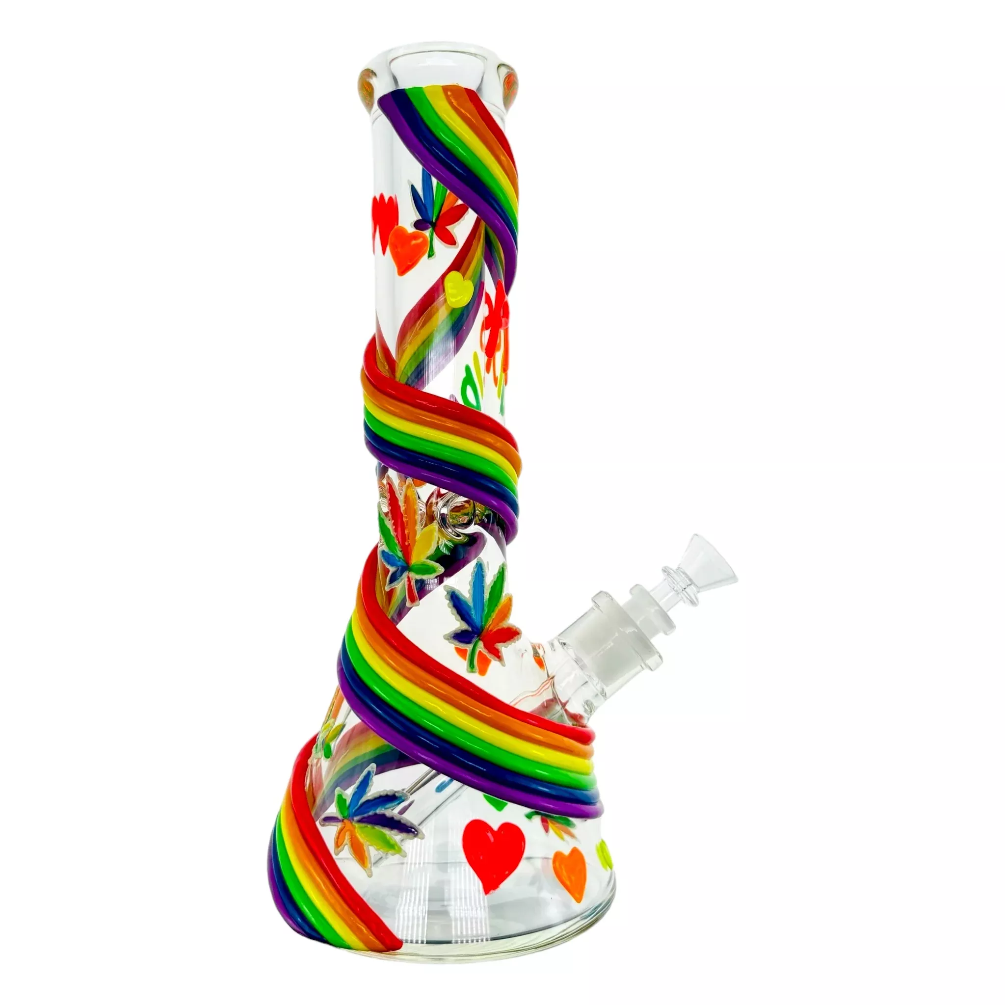 9mm Thick Rainbow Pride Pipe Beaker Base Glass Bong 13 Inches