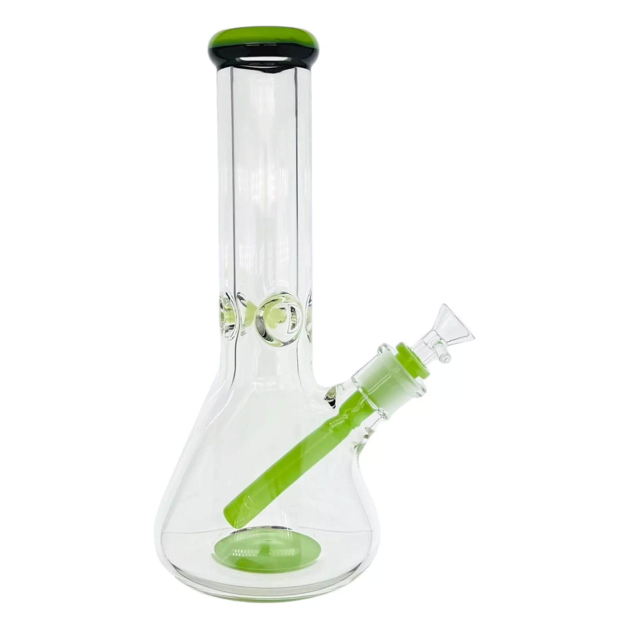9mm Thick Slyme Green And Black Two Tone Beaker Bong 12 Inch