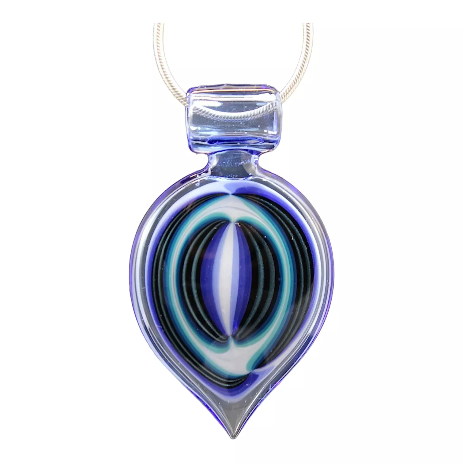 Aaron Vigil Glass - Blue Dream Linework Pendant