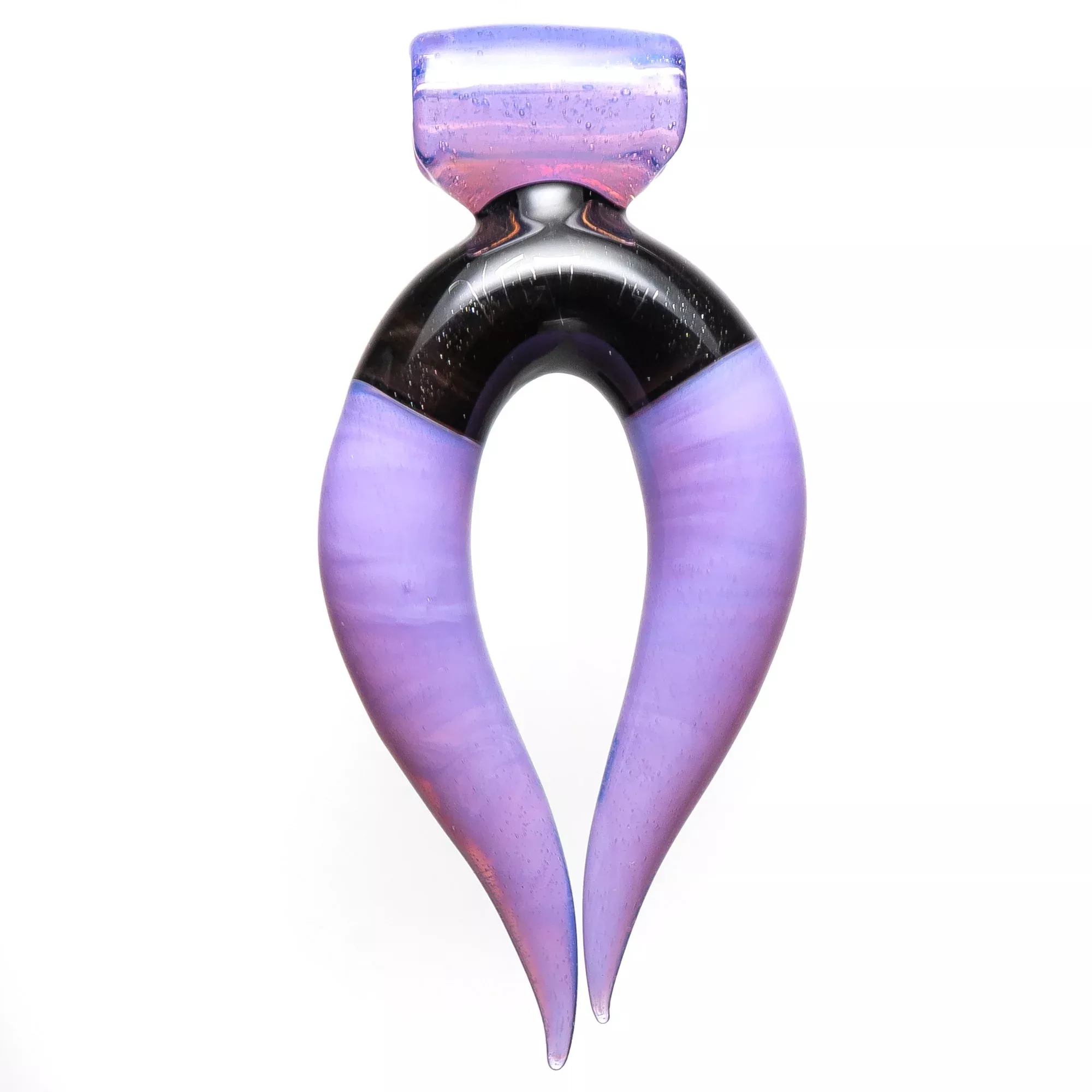 Aaron Vigil - Horn Pendant - Pink Slyme & Black