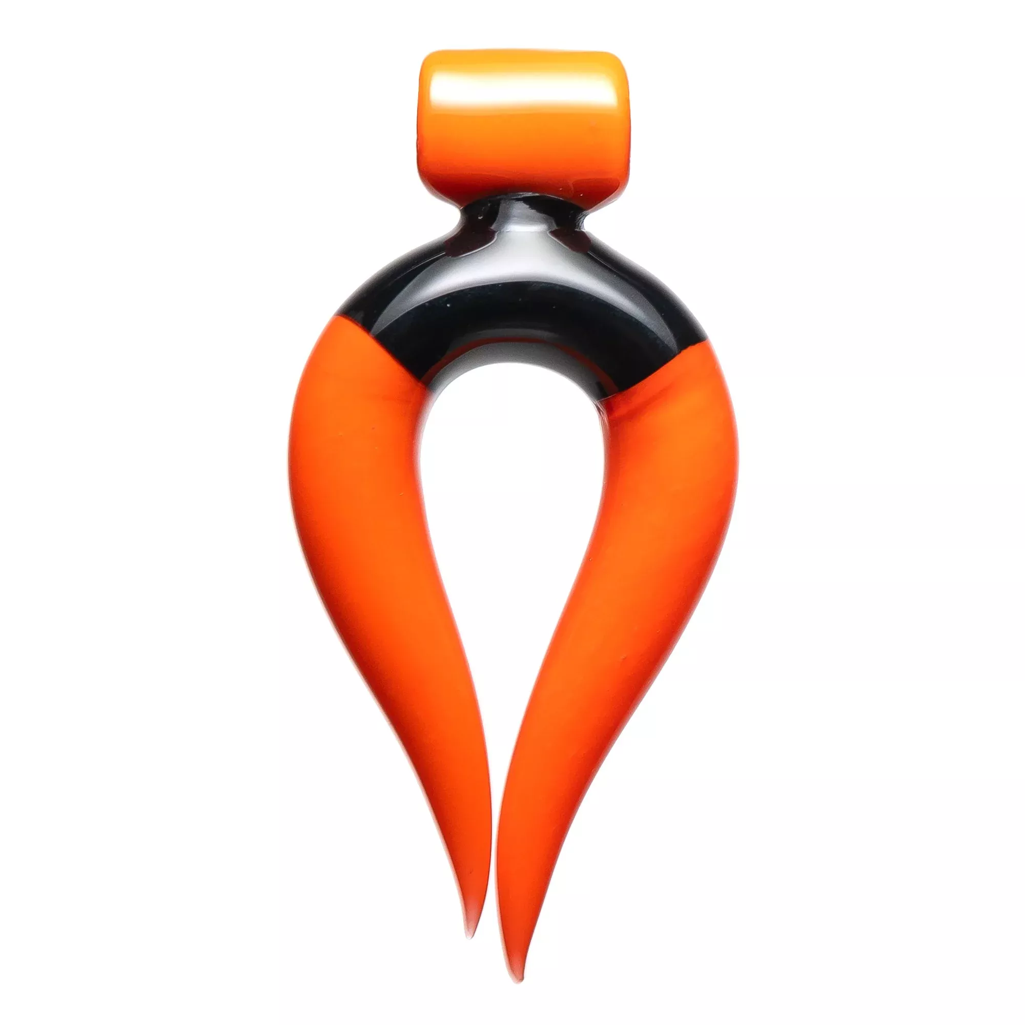 Aaron Vigil - Horn Pendant - Sunburst Orange & Black