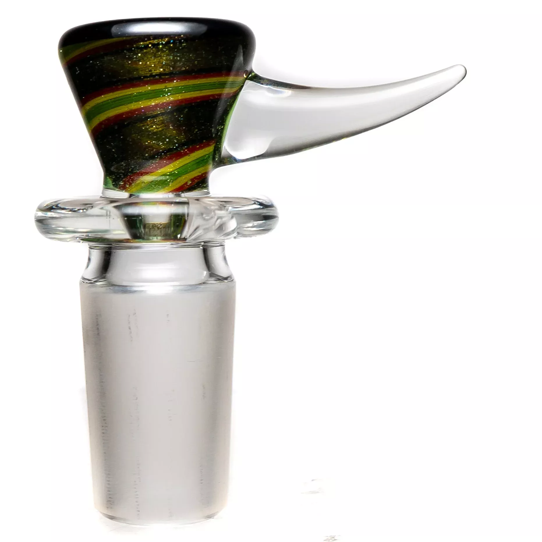 Aaron Vigil - Worked Horn Slide - 18mm - Rasta w / Metal Fleck