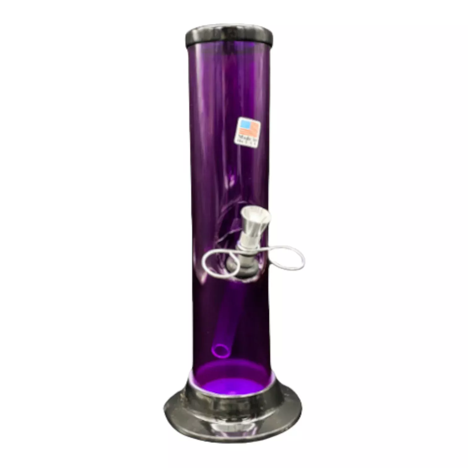 Acrylic Plastic Bong Straight 9 Inches Purple