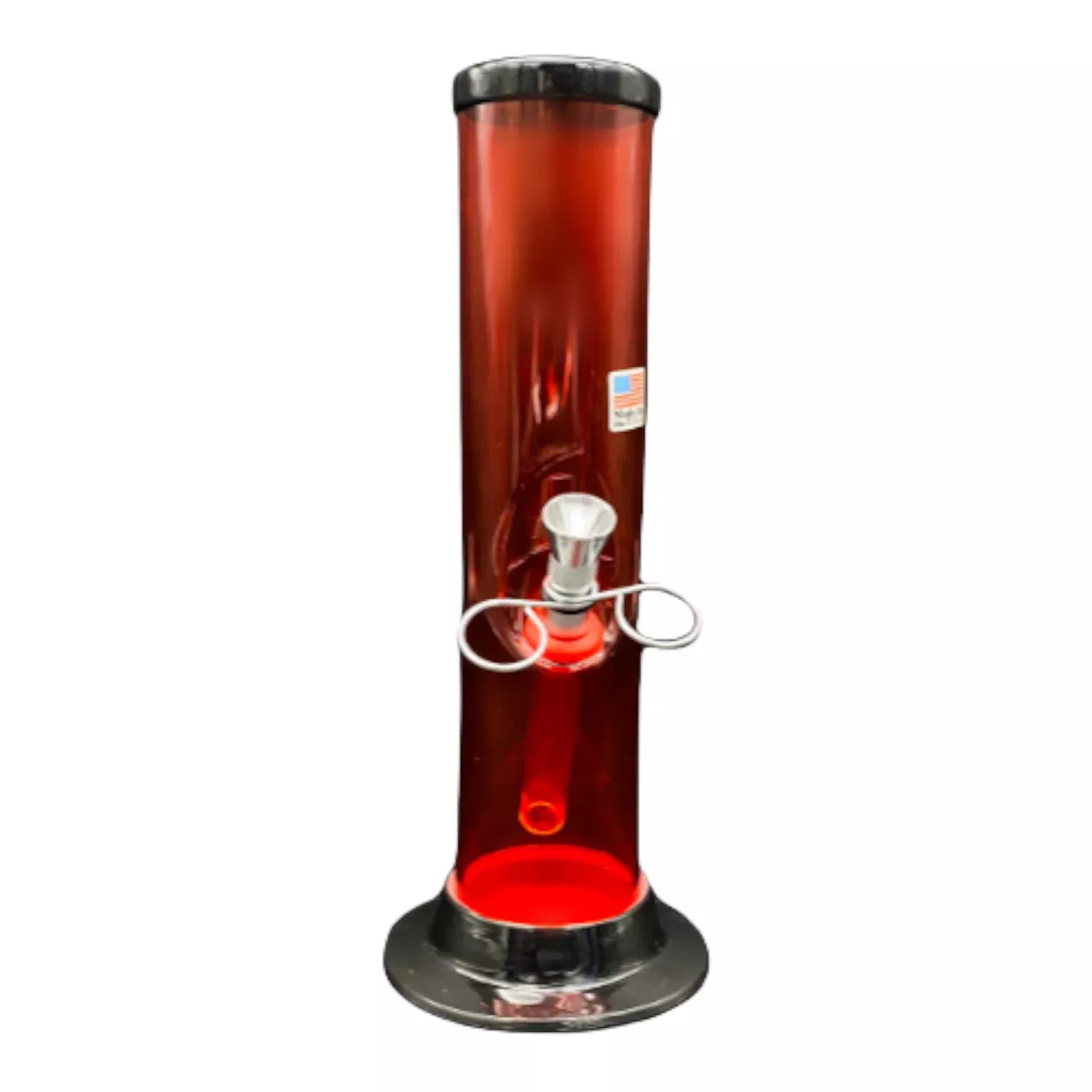 Acrylic Plastic Bong Straight 9 Inches Red