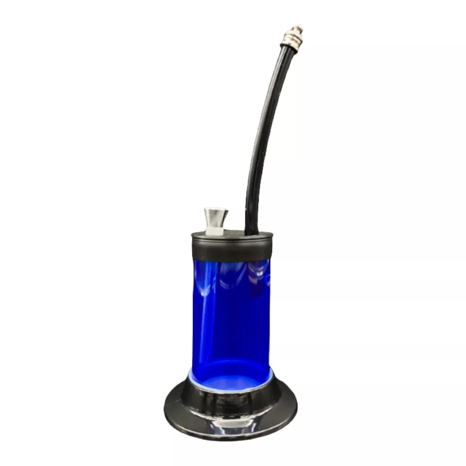 Acrylic Plastic Bubbler With Carb Hole And Metal Bowl - Blue