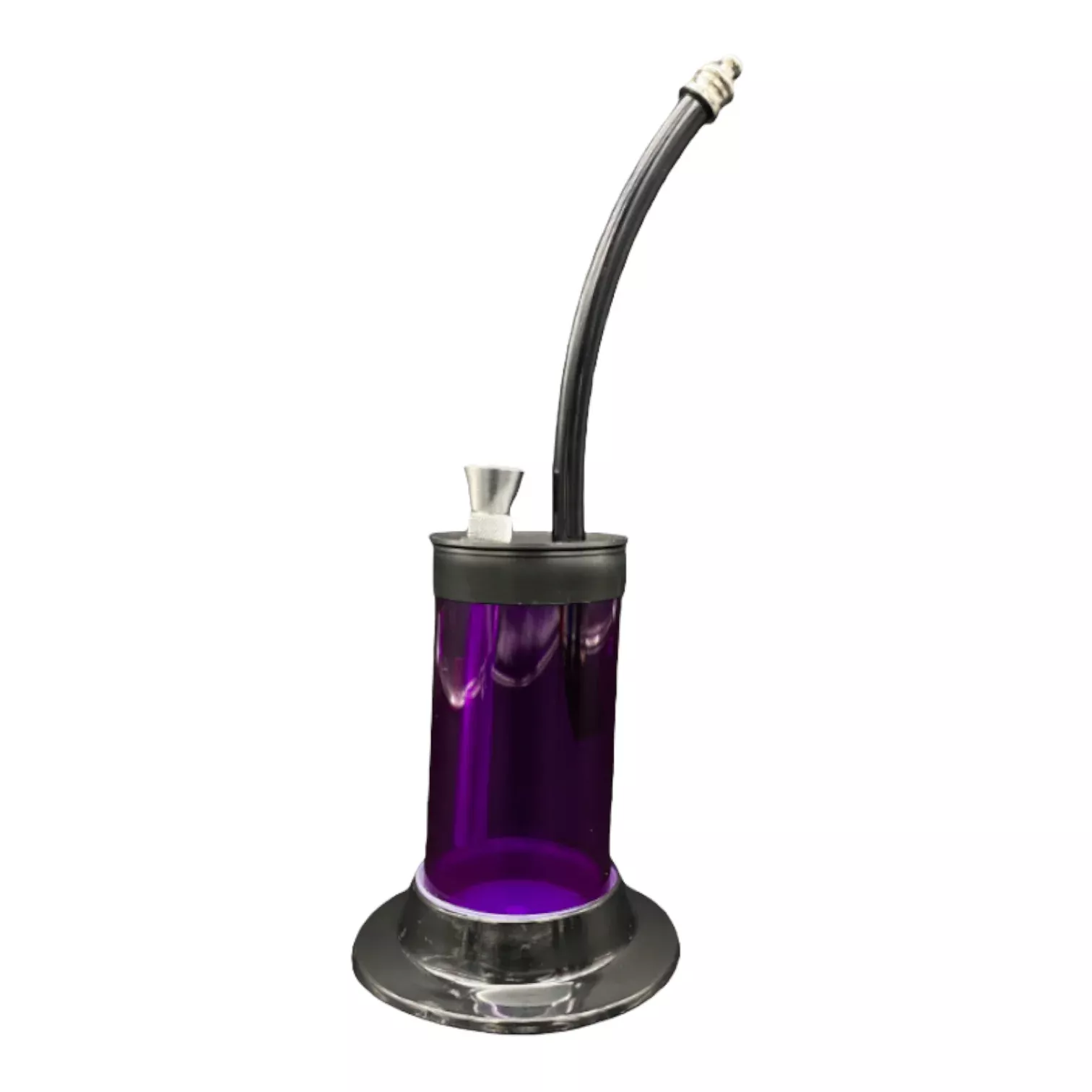 Acrylic Plastic Bubbler With Carb Hole And Metal Bowl - Purple