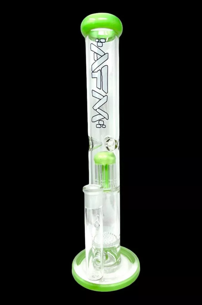 AFM Glass Ripper Single Arm Perc Glass Straight Tube Bong