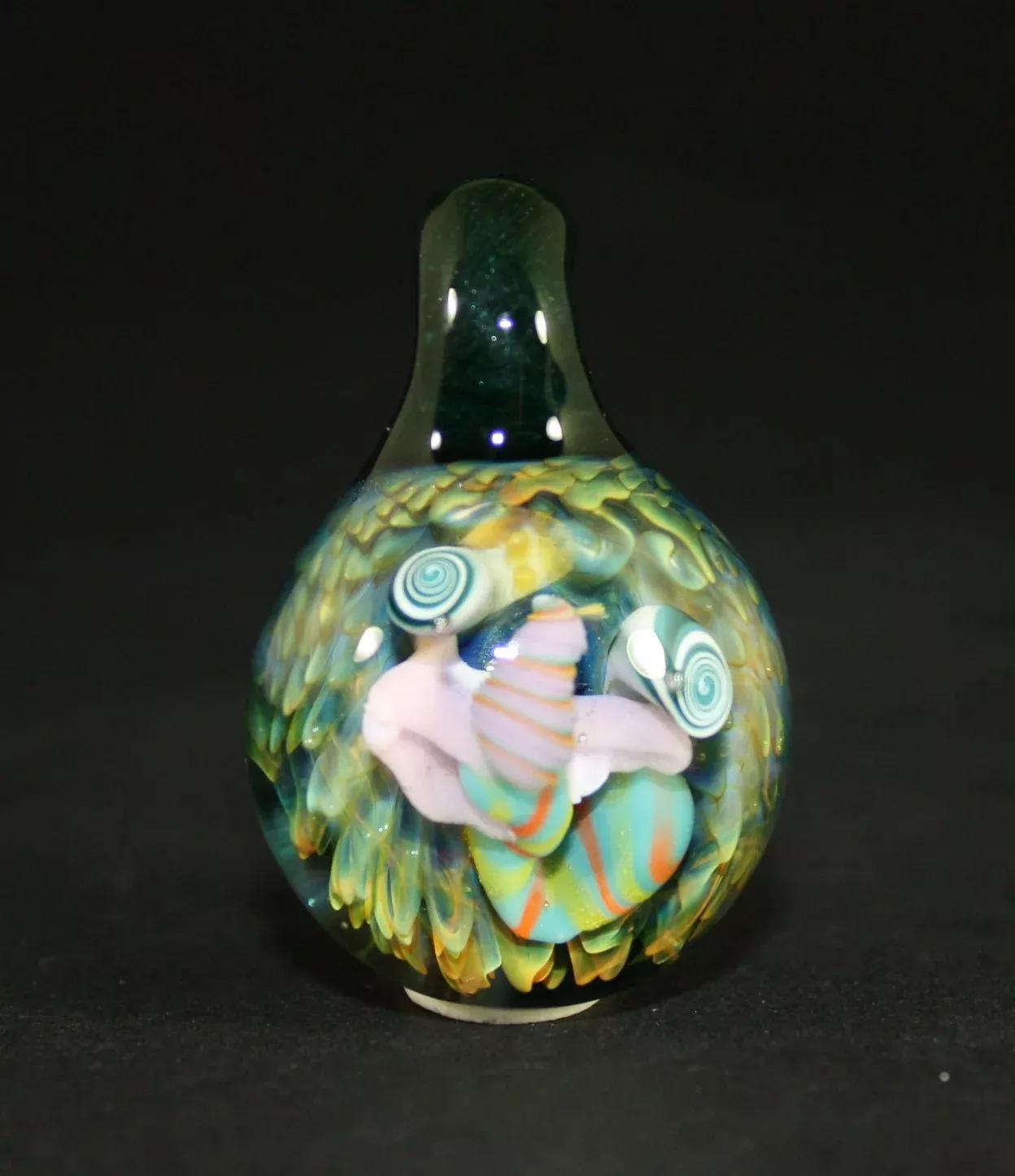 Amber Cottrill Clown Pendant #4 - Unique Handcrafted Glass Art