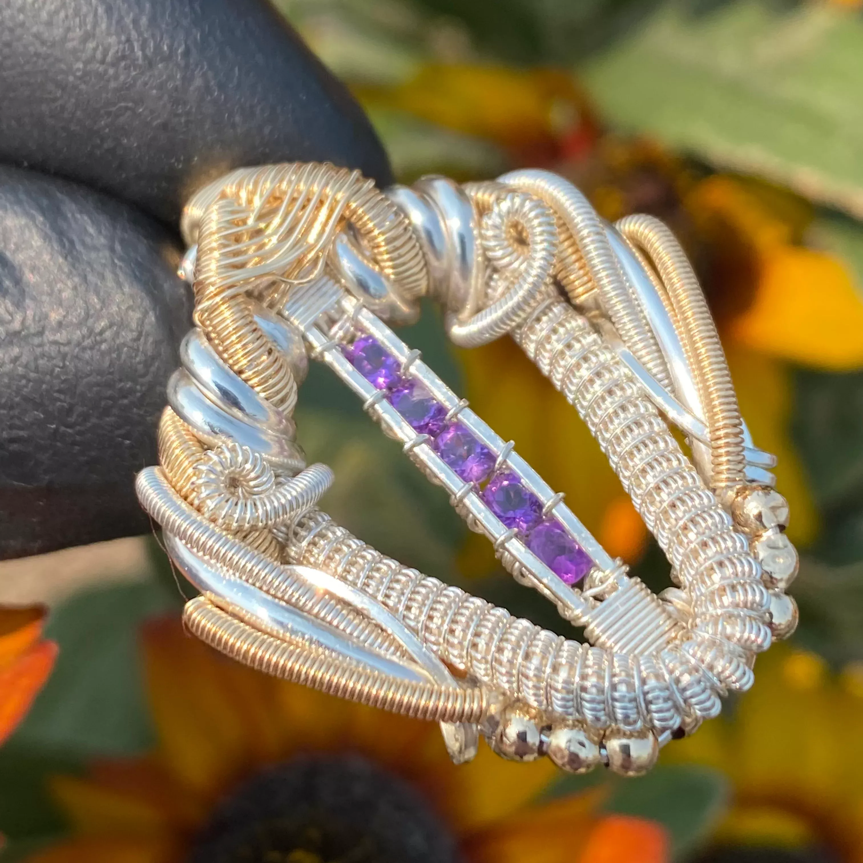 Amethyst Wire Wrapped Pendant by Cosmic Wraps