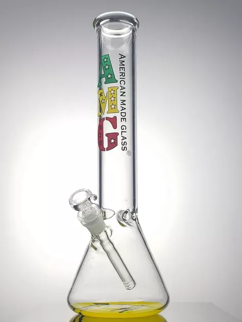 AMG 14" Beaker with rasta Marley print