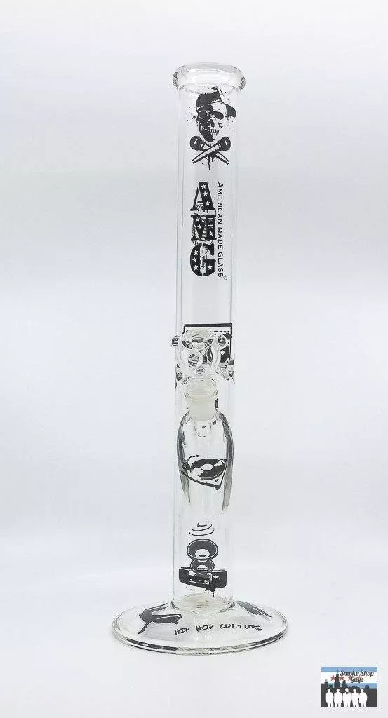 AMG 18-Inch Straight Tube Bong – Hip Hop Culture Graphic