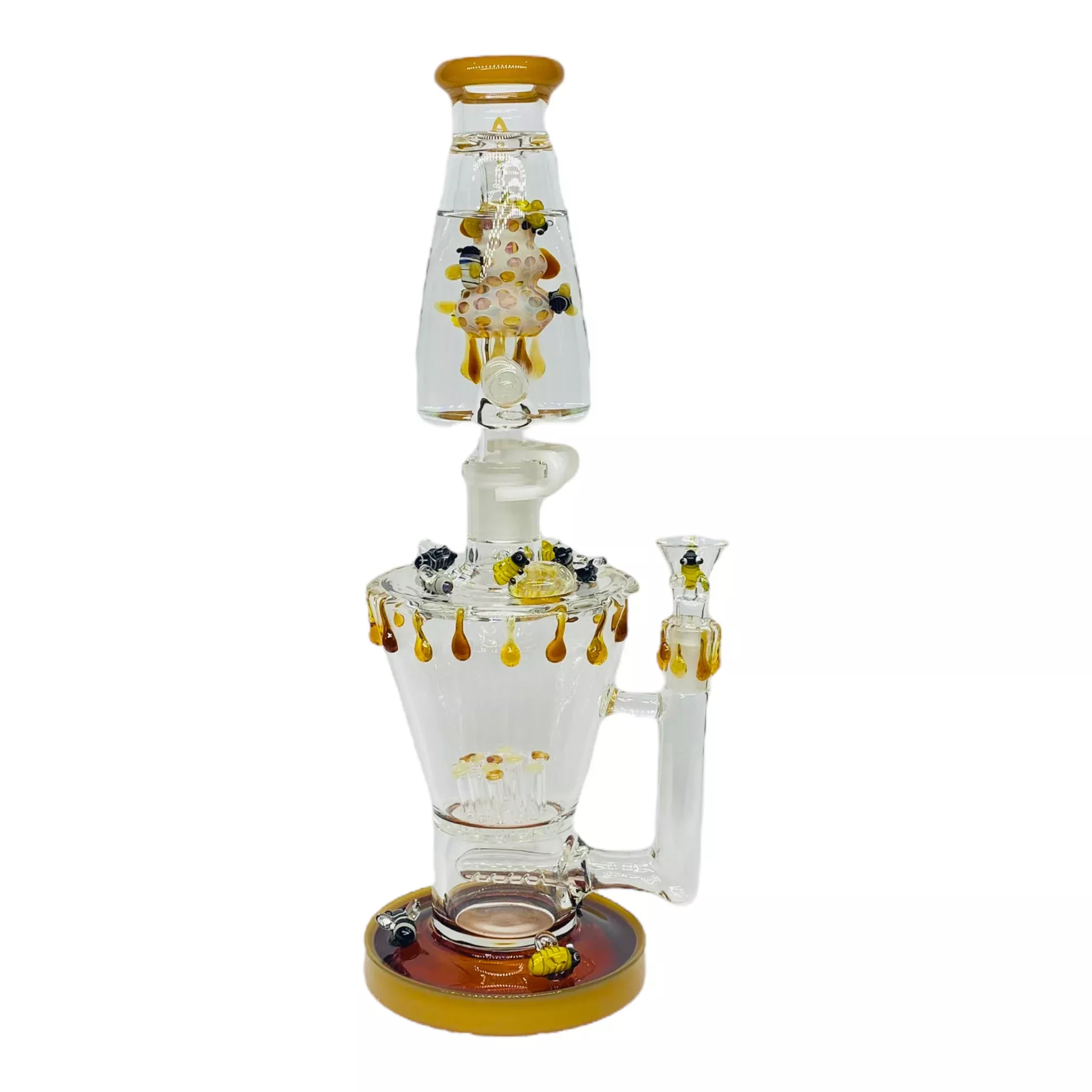 Apollo Glass - Honey Oil Drip Beehive Bong With Glycerin Freeze Coil Top