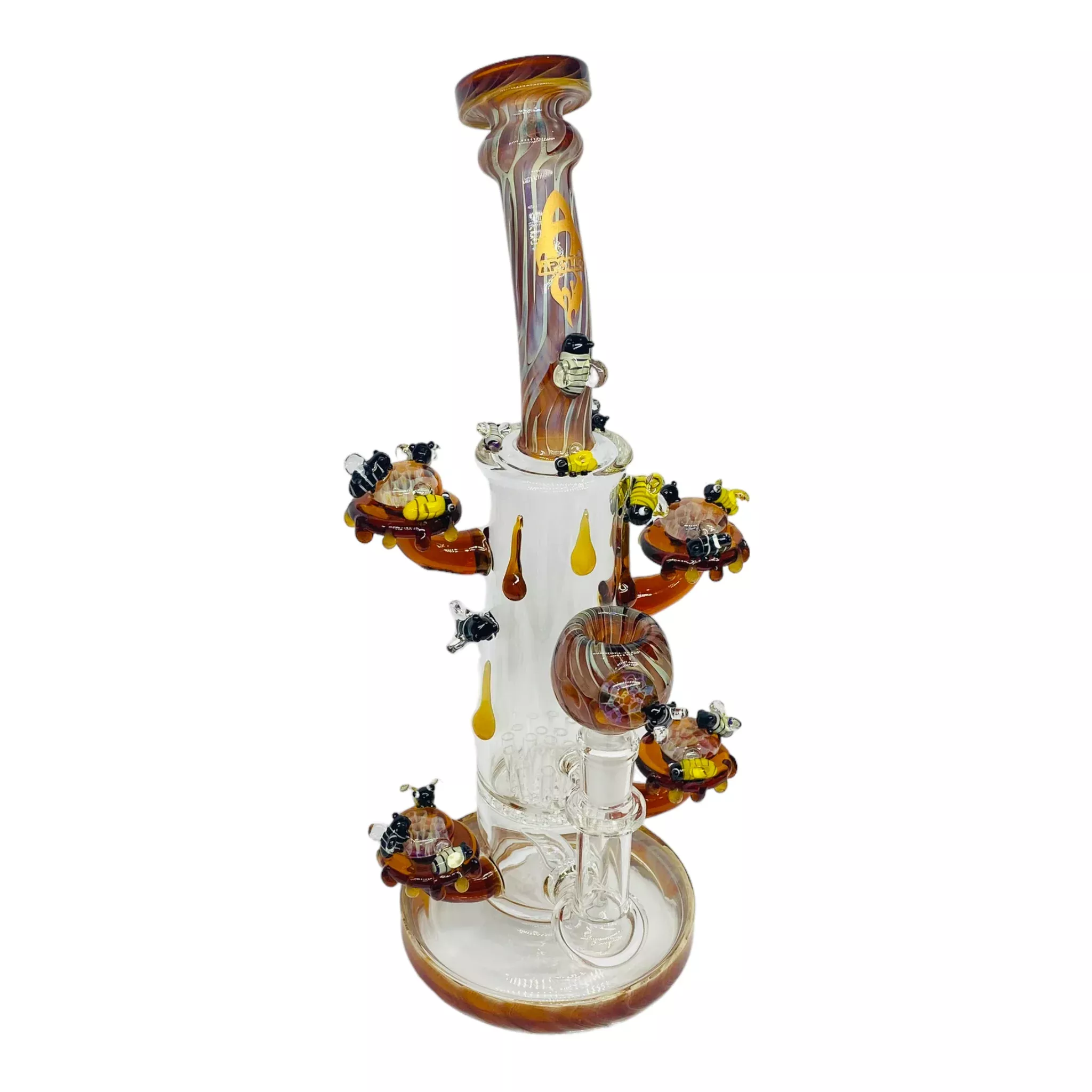 Apollo Glass - Perching Honeycomb Beehive With Honey Oil Drip Glass Bong